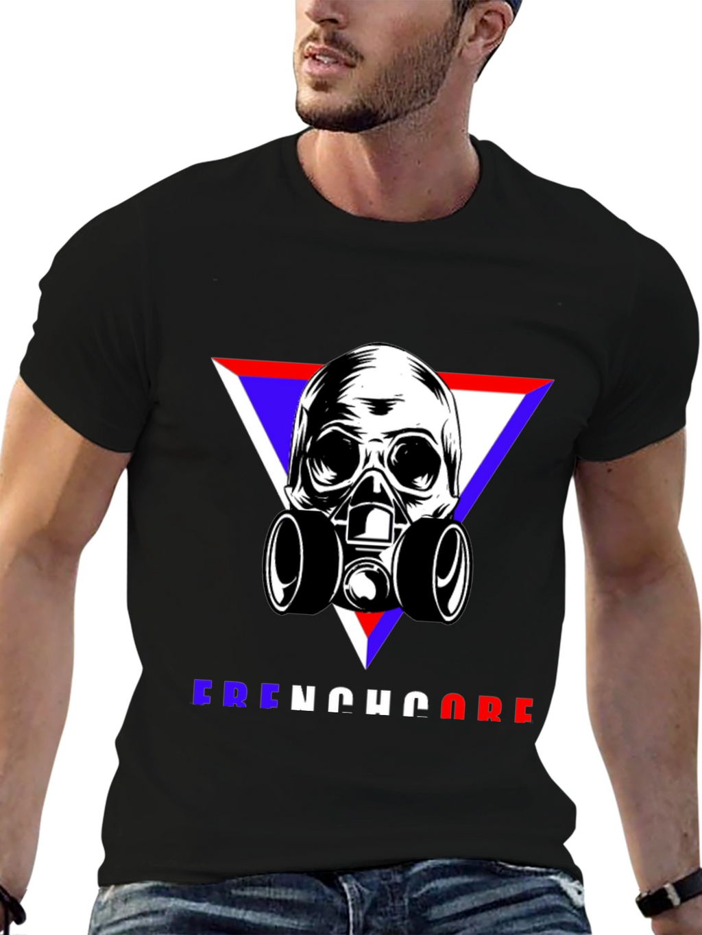 Skull Gas Mask Frenchcore Graphic T-Shirt