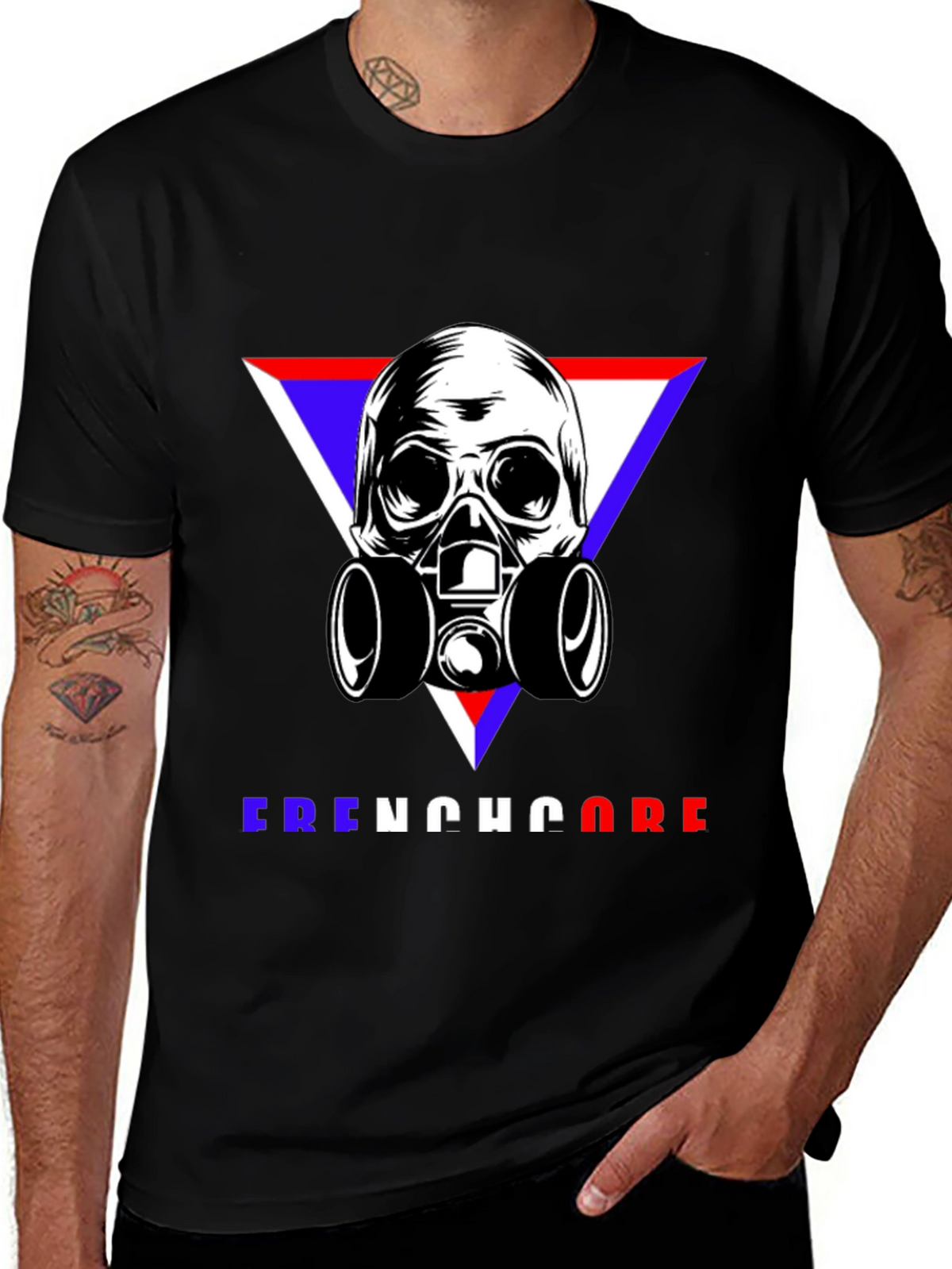 Skull Gas Mask Frenchcore Graphic T-Shirt