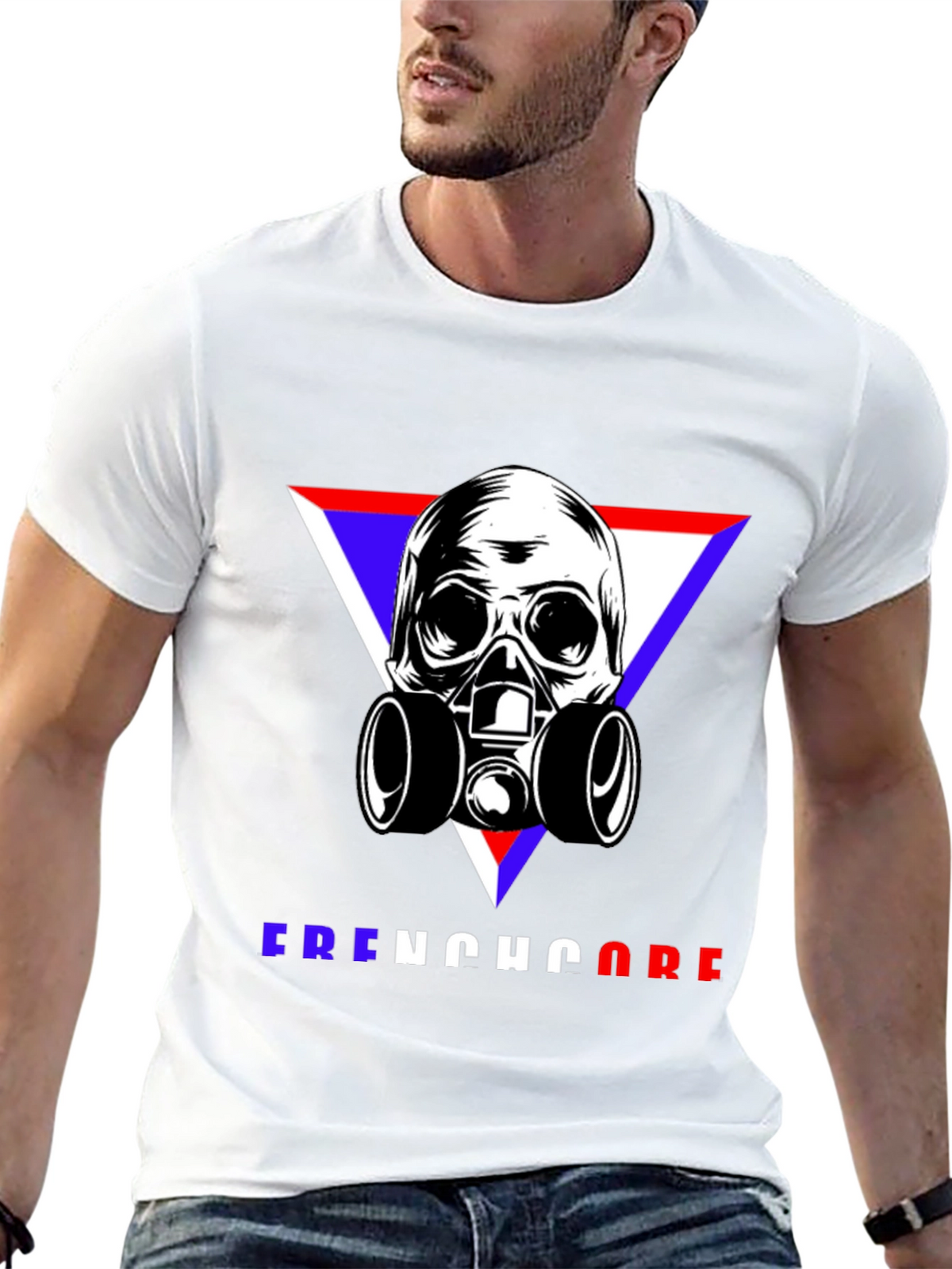 Skull Gas Mask Frenchcore Graphic T-Shirt