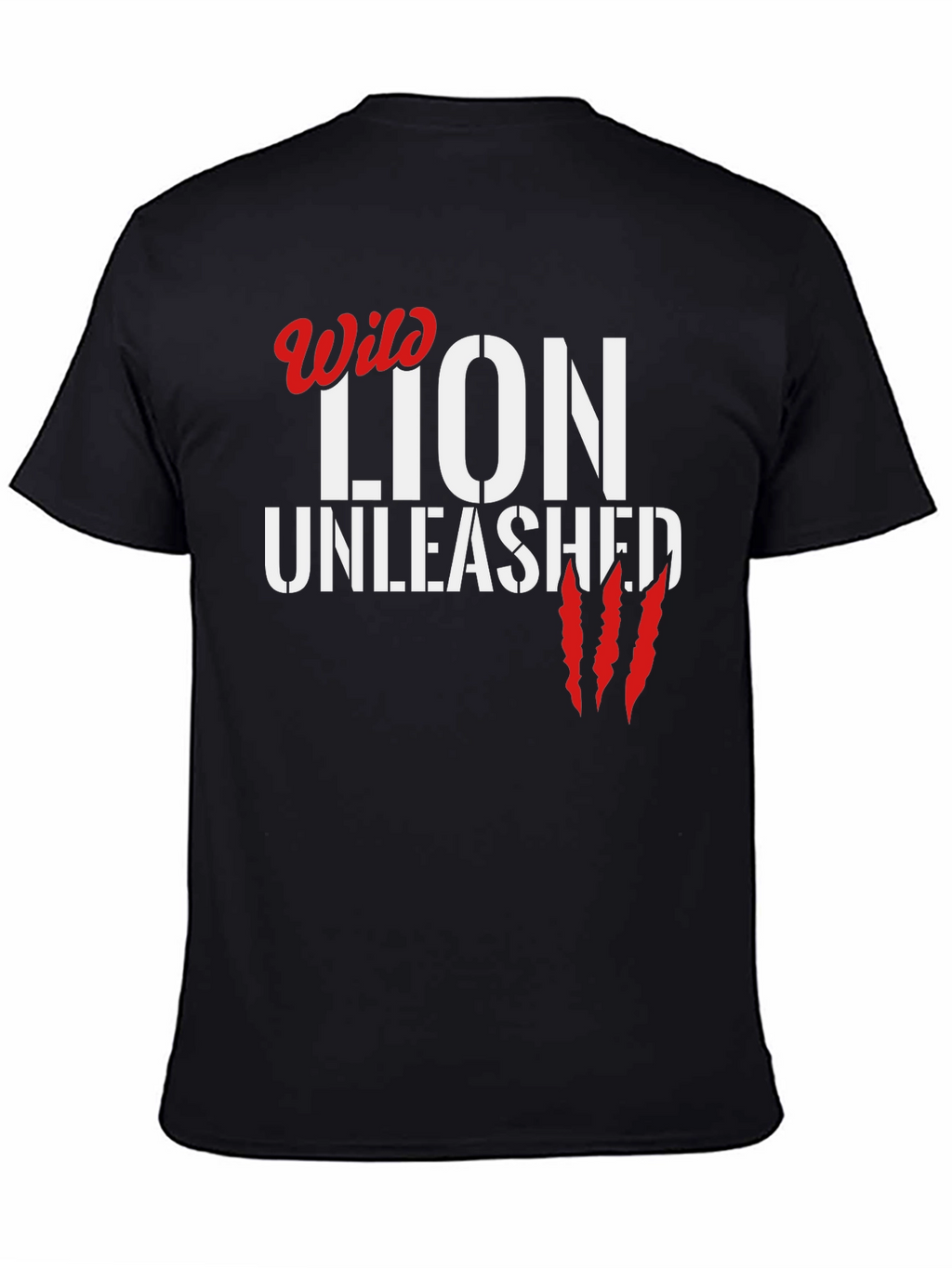 Wild Lion Unleashed Black Graphic T-Shirt