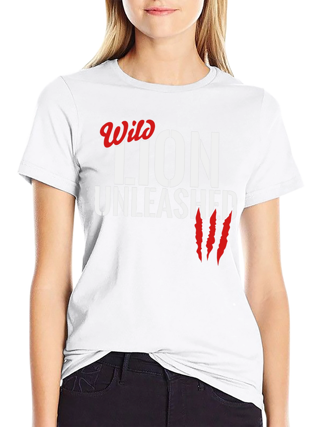 Wild Lion Unleashed Black Graphic T-Shirt