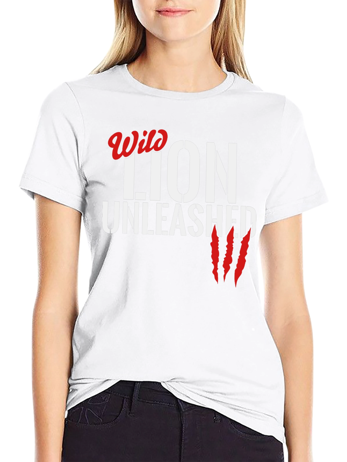 Wild Lion Unleashed Black Graphic T-Shirt