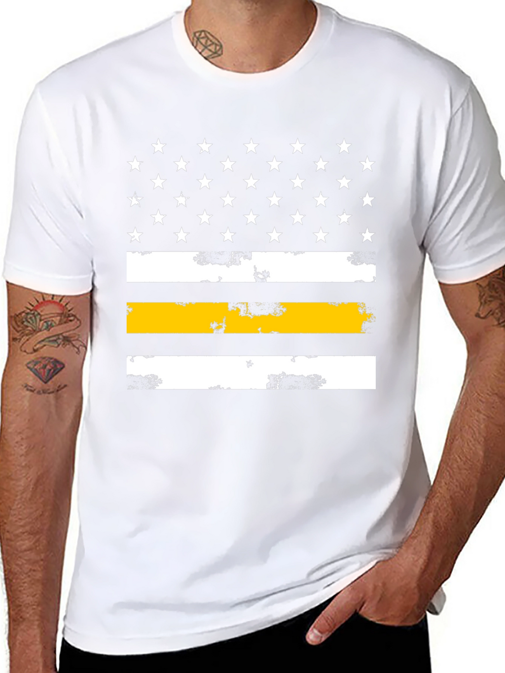 Thin Yellow Line American Flag Graphic Tee