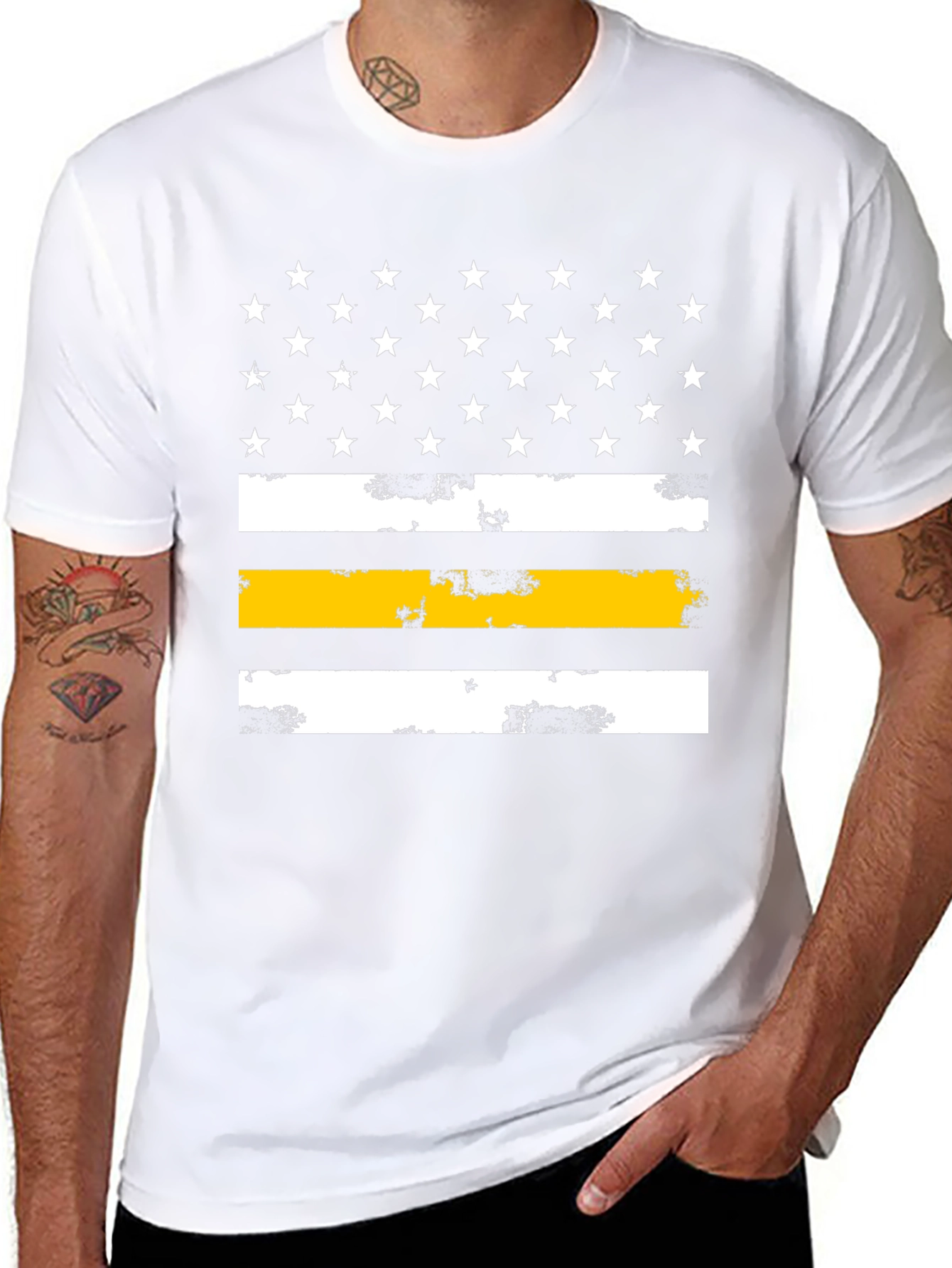 Thin Yellow Line American Flag Graphic Tee