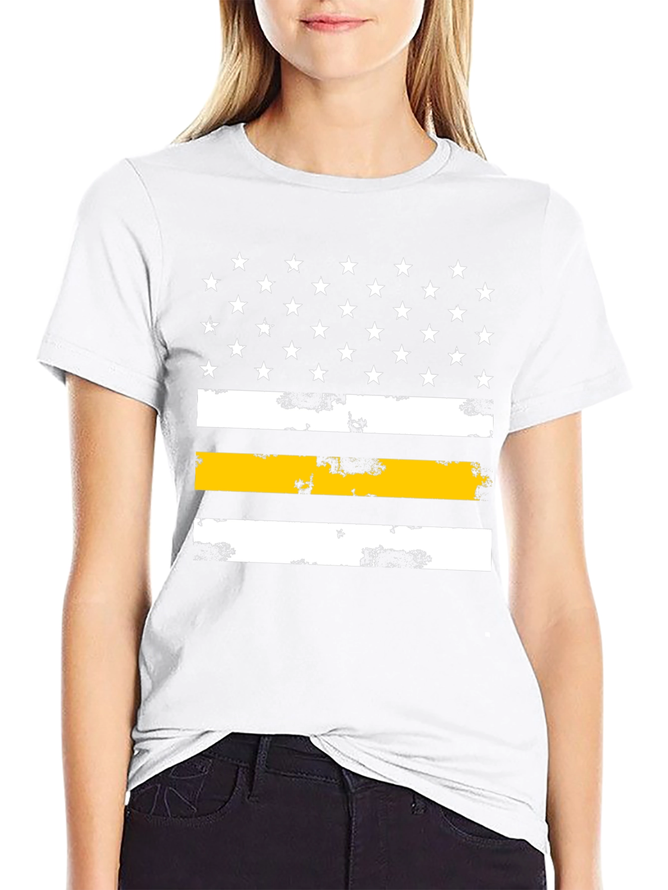 Thin Yellow Line American Flag Graphic Tee