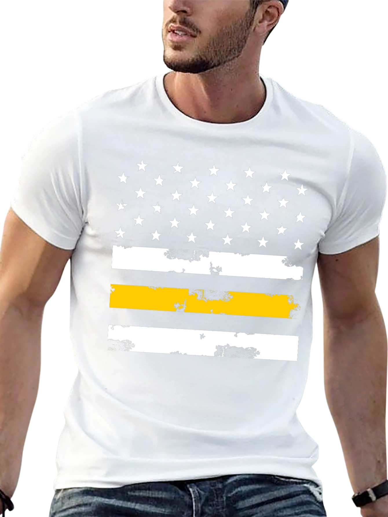 Thin Yellow Line American Flag Graphic Tee