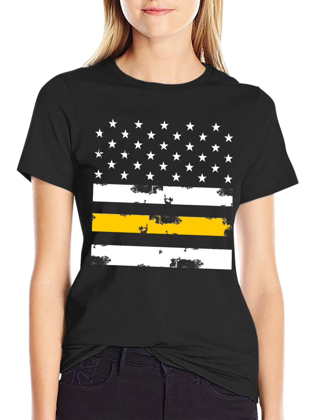Thin Yellow Line American Flag Graphic Tee