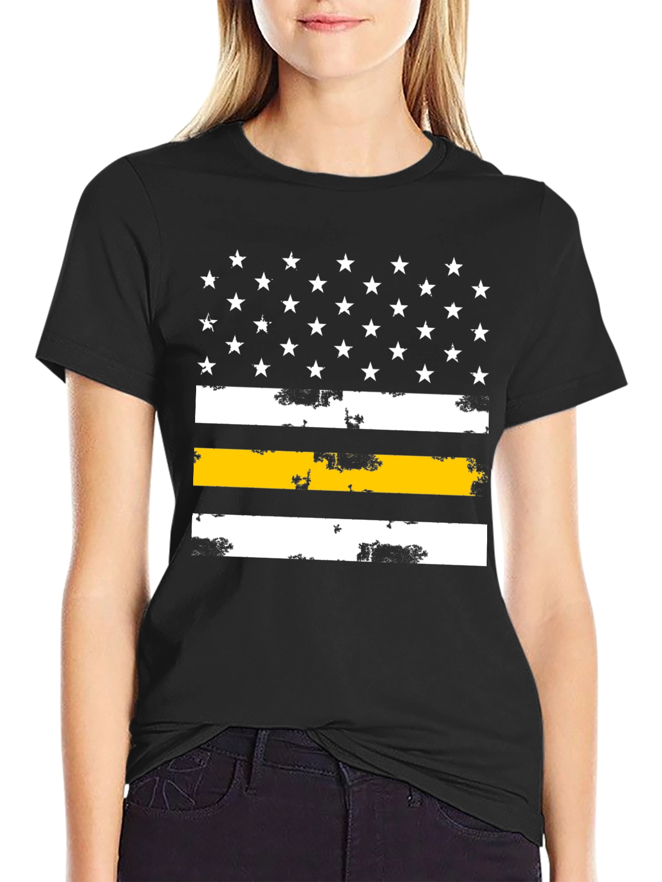 Thin Yellow Line American Flag Graphic Tee