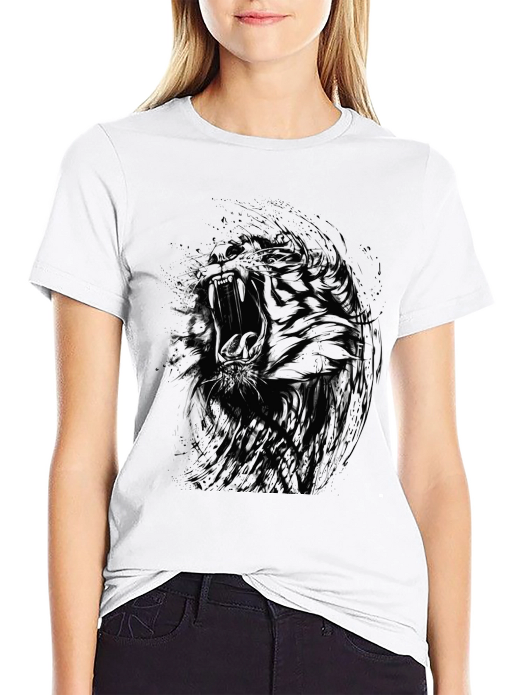 Abstract Tiger Graphic T-Shirt