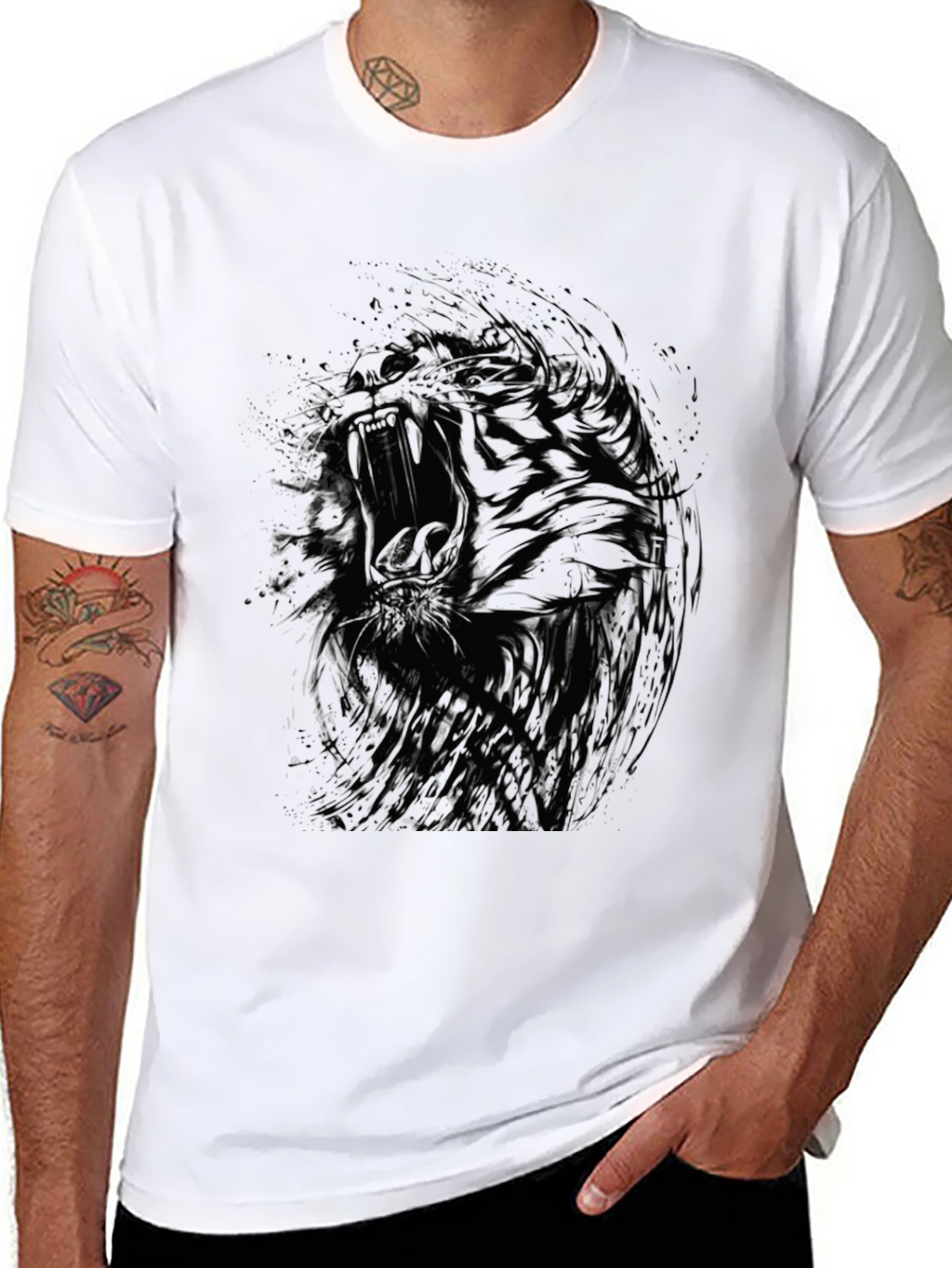 Abstract Tiger Graphic T-Shirt