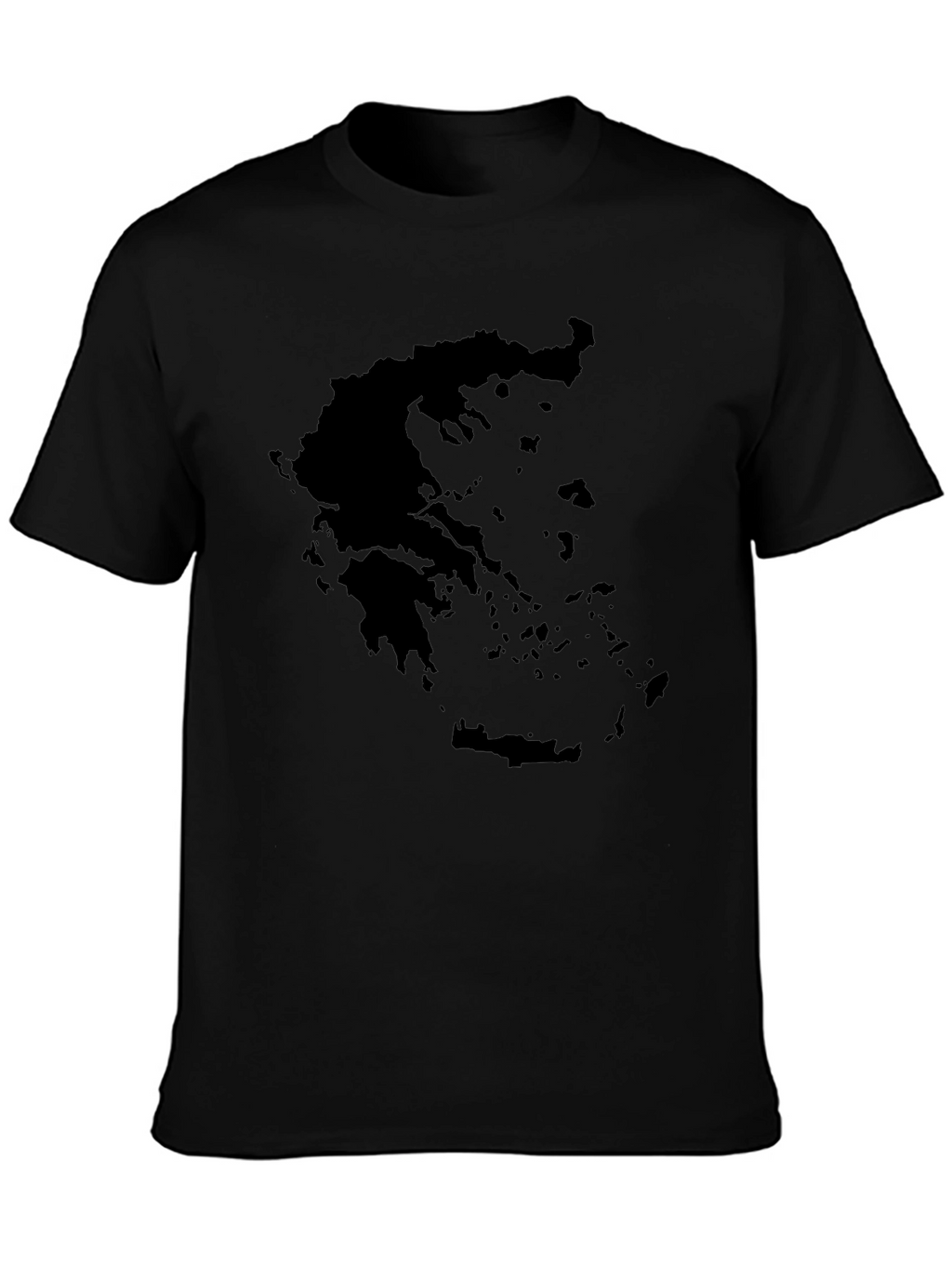 Greece Map Silhouette Black Graphic Tee