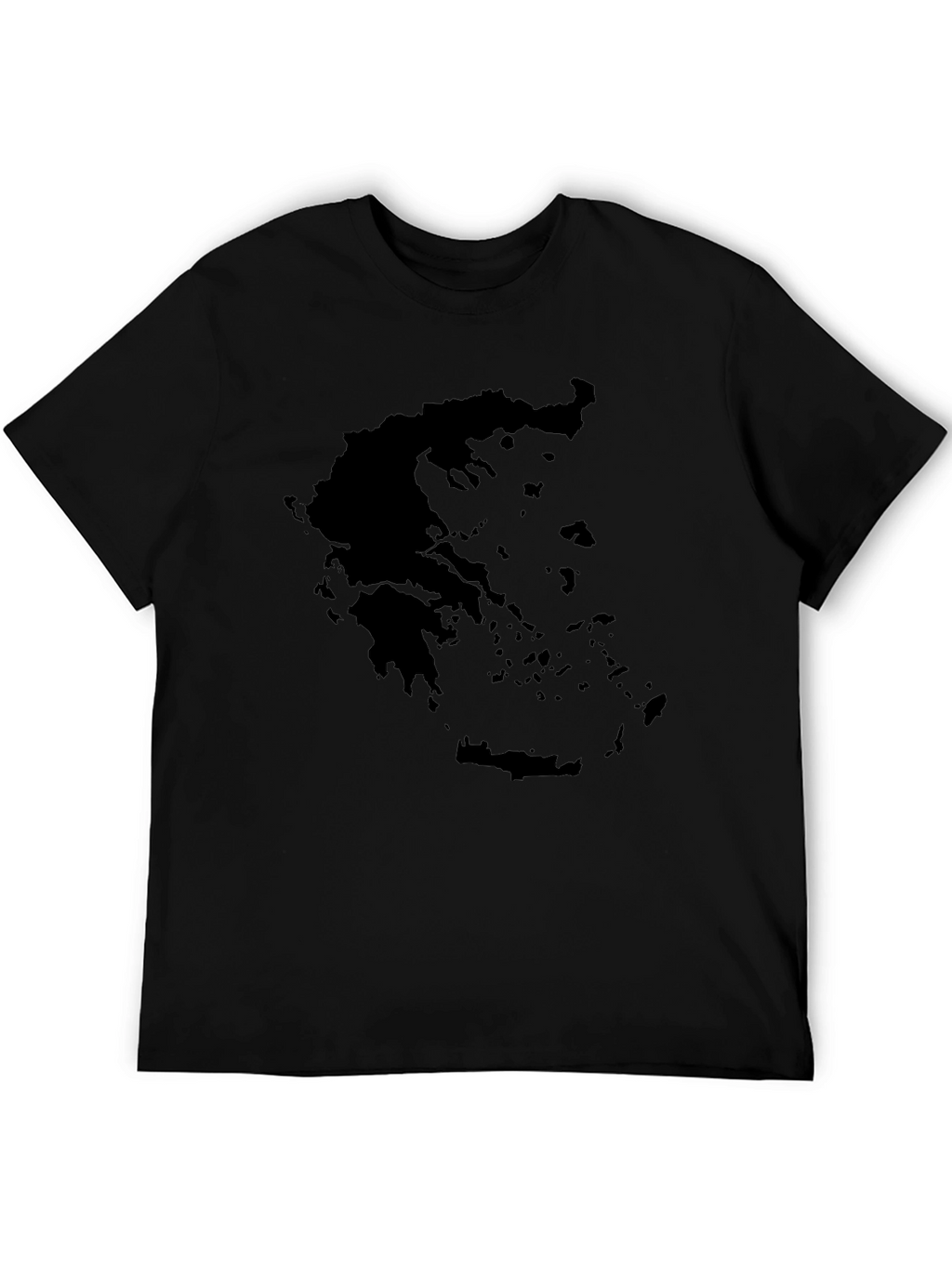 Greece Map Silhouette Black Graphic Tee