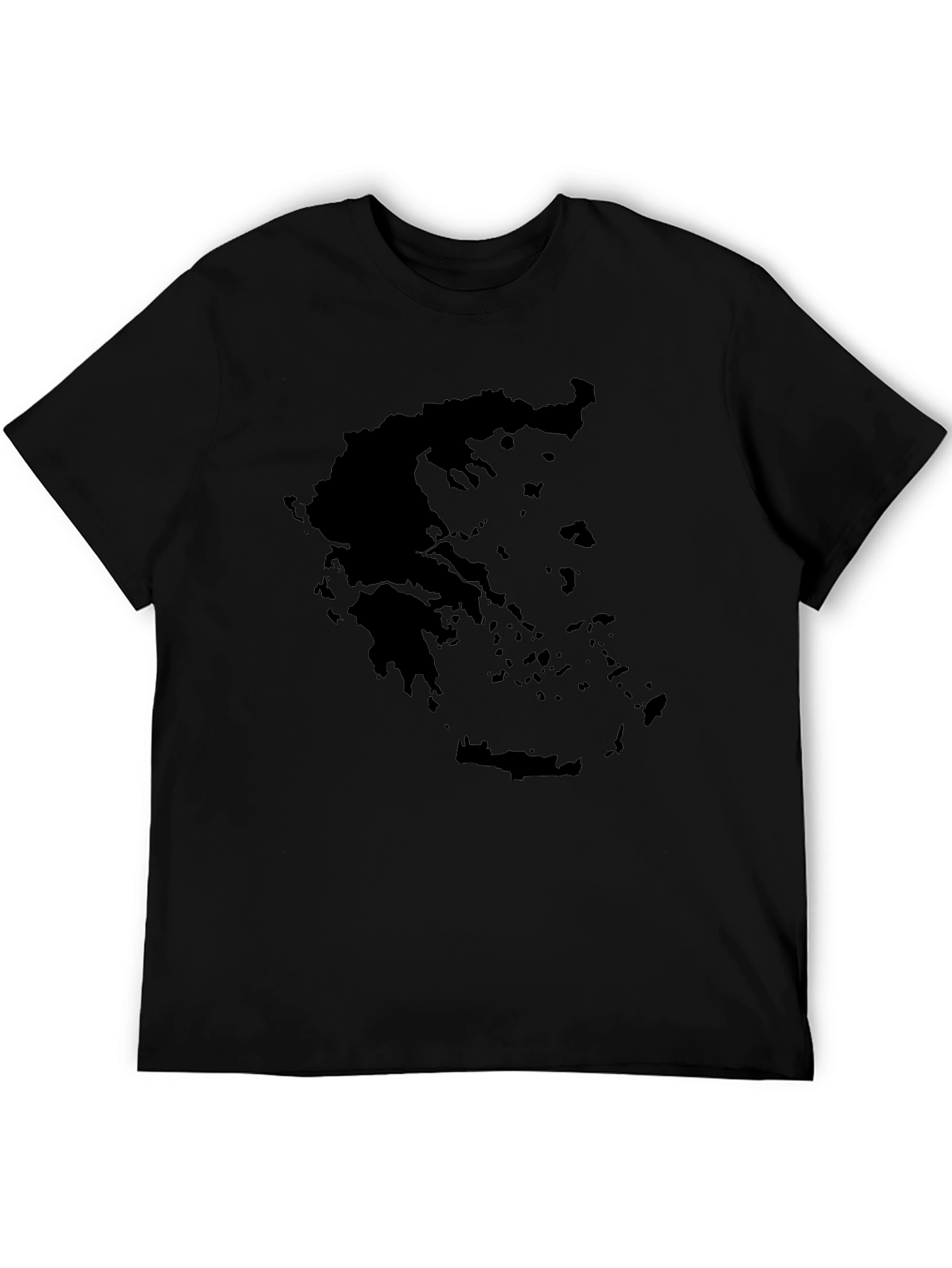 Greece Map Silhouette Black Graphic Tee