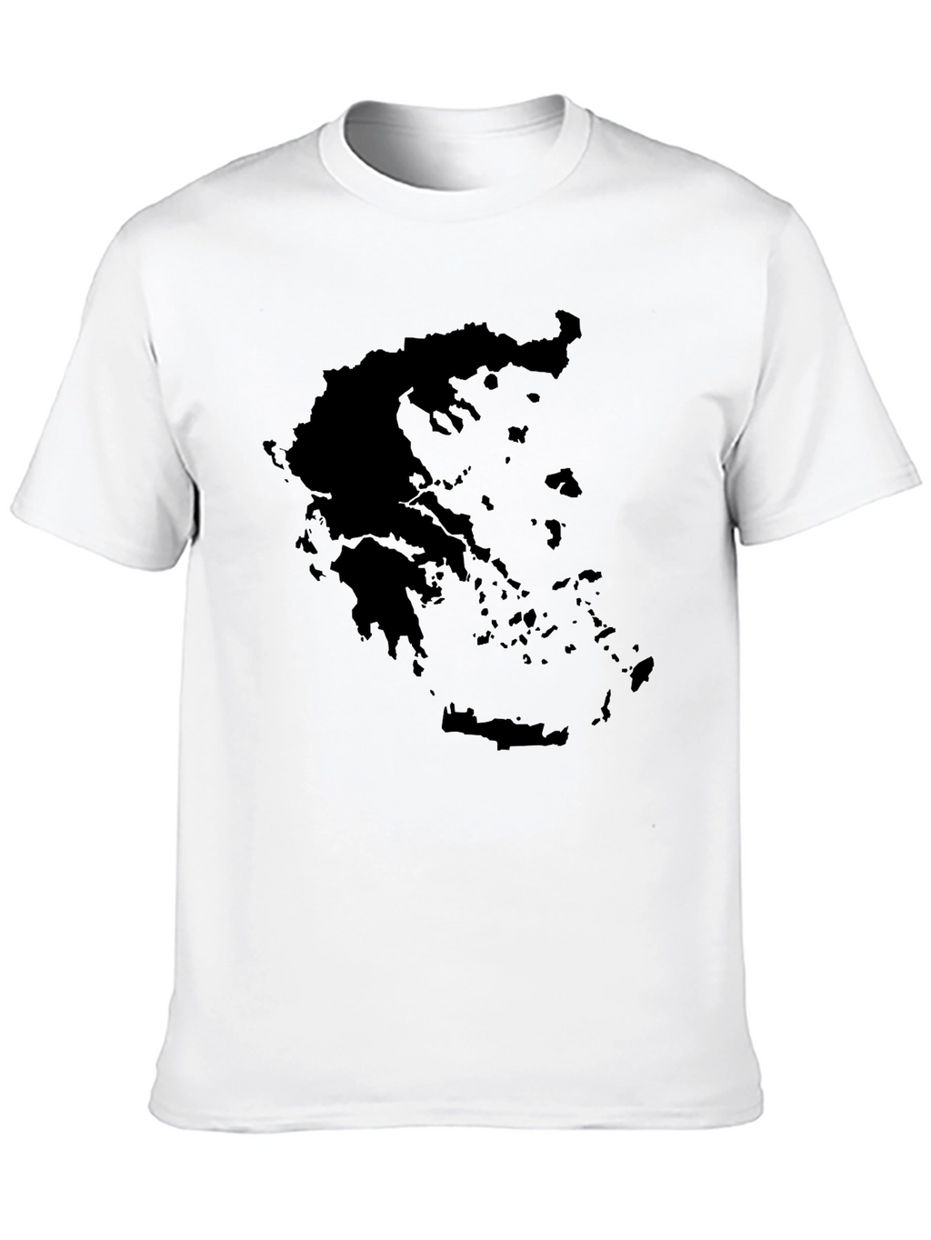 Greece Map Silhouette Black Graphic Tee