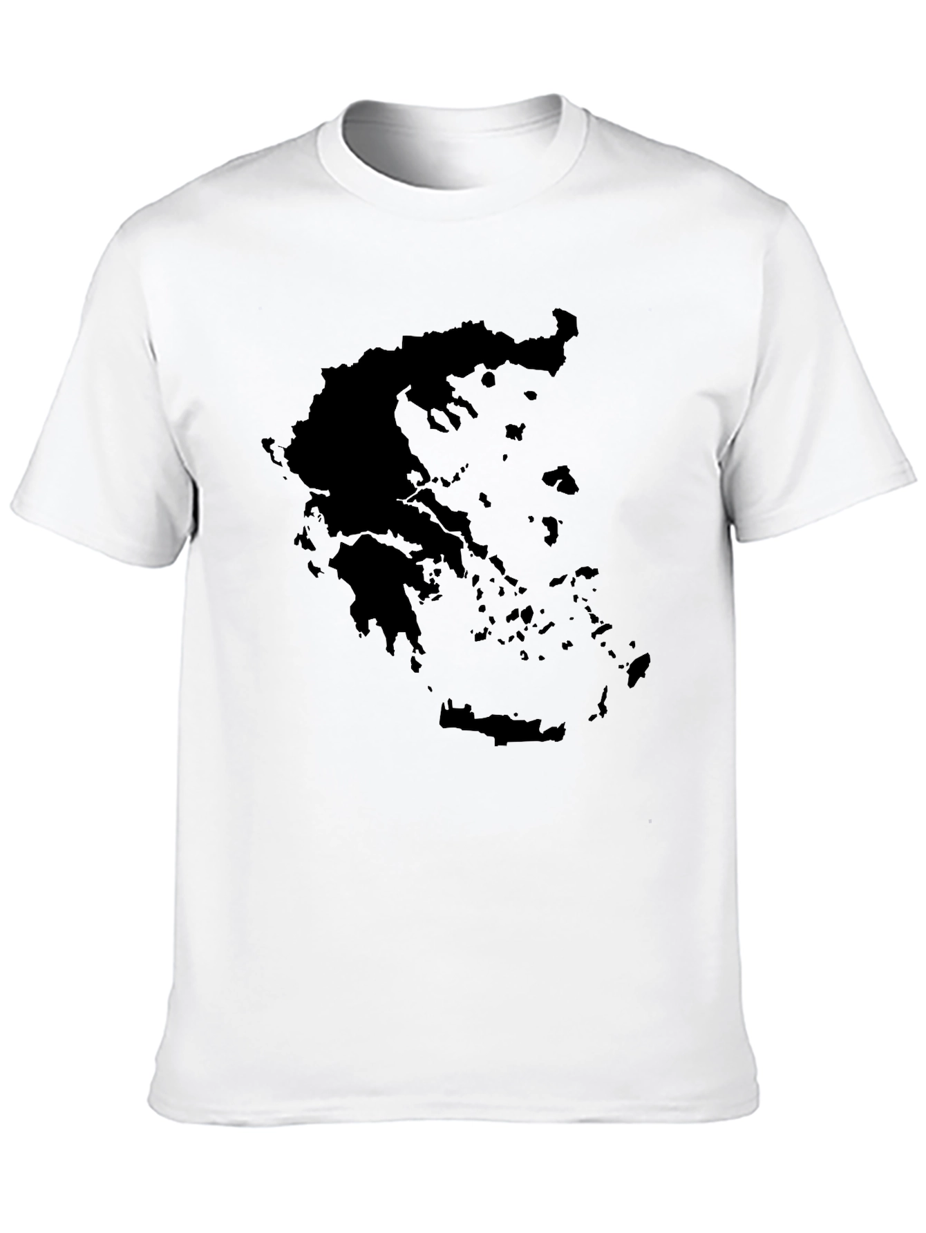 Greece Map Silhouette Black Graphic Tee