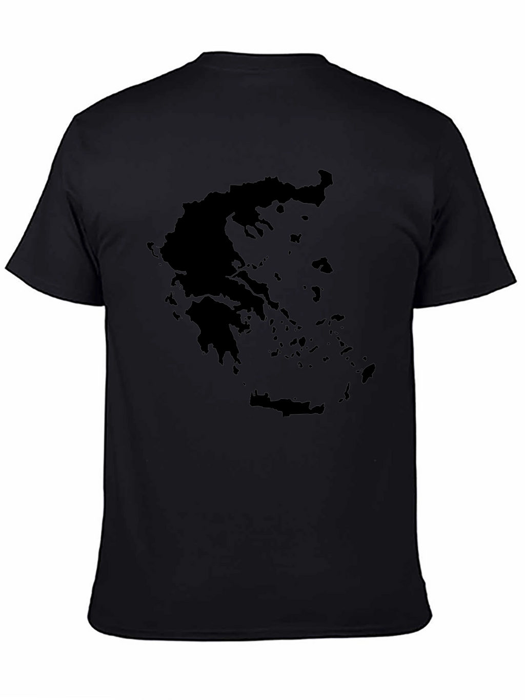 Greece Map Silhouette Black Graphic Tee