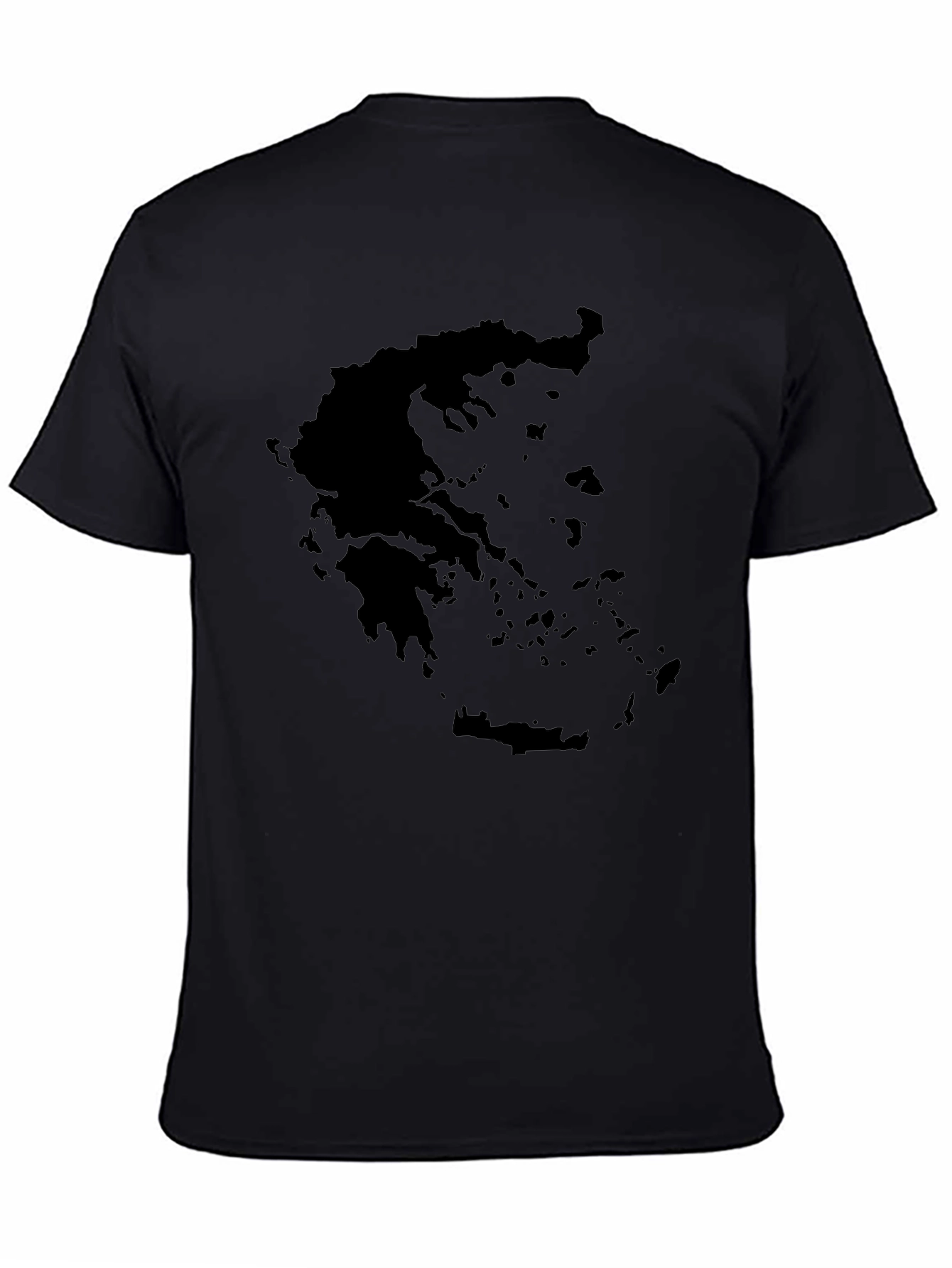 Greece Map Silhouette Black Graphic Tee
