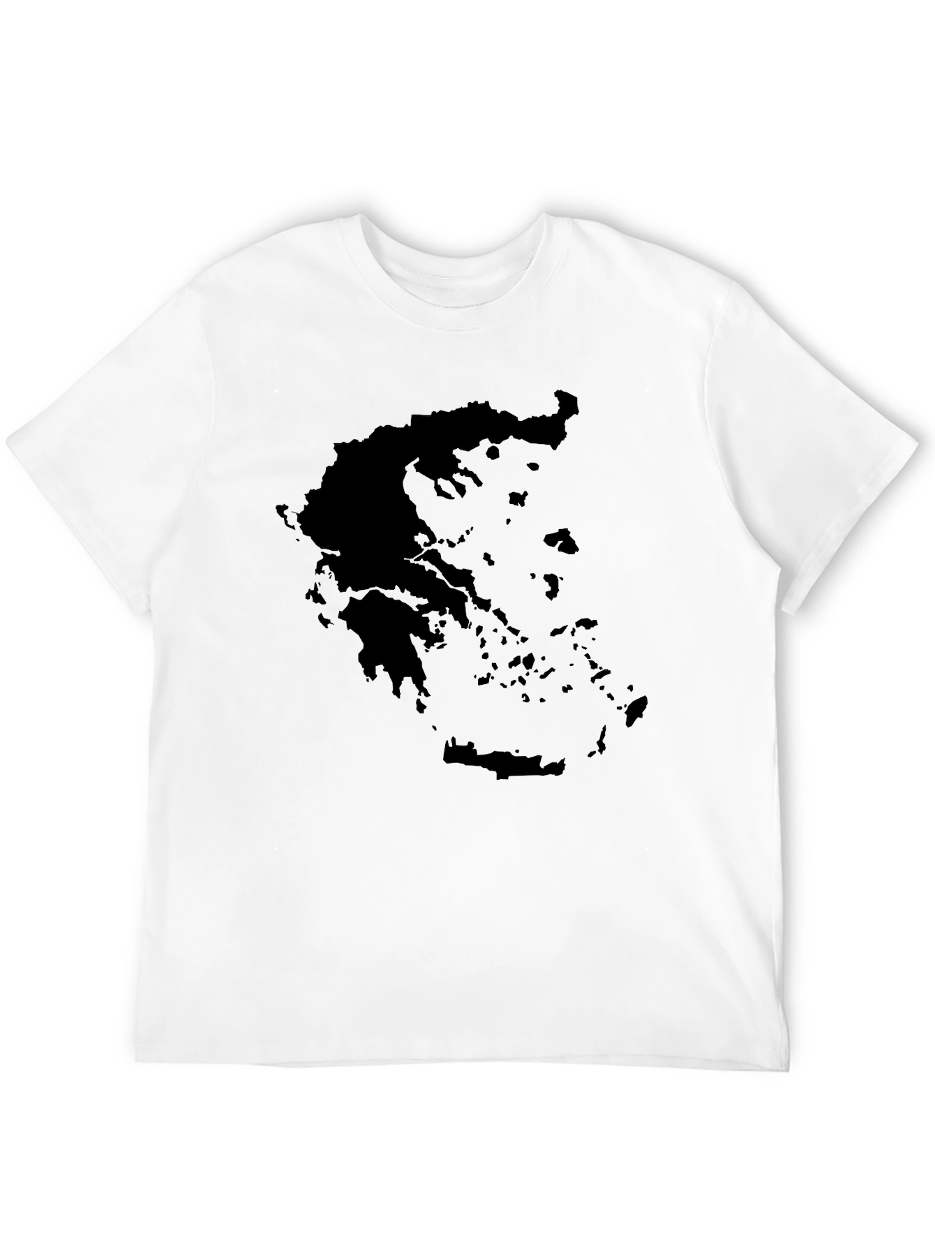 Greece Map Silhouette Black Graphic Tee