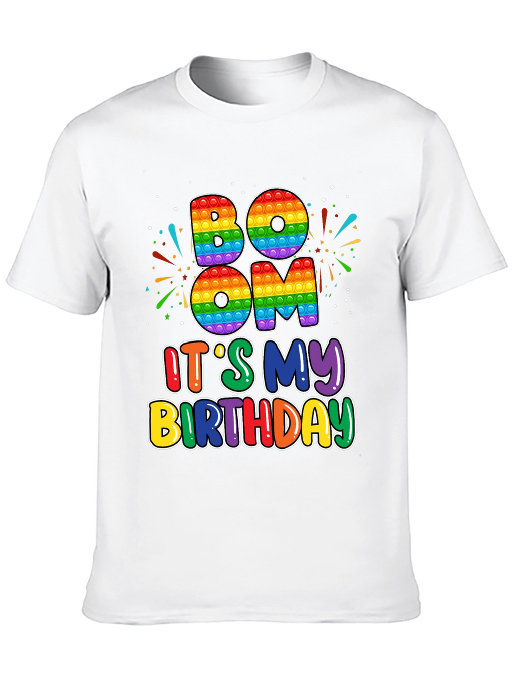 BOOM Its My Birthday T-Shirt - Rainbow Pop Design