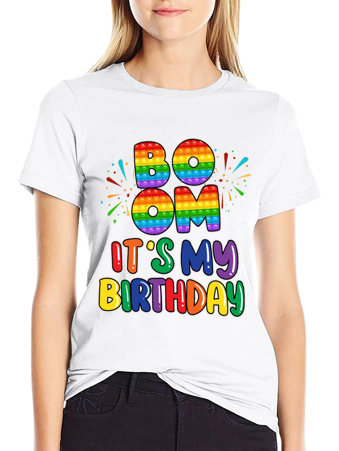 BOOM Its My Birthday T-Shirt - Rainbow Pop Design