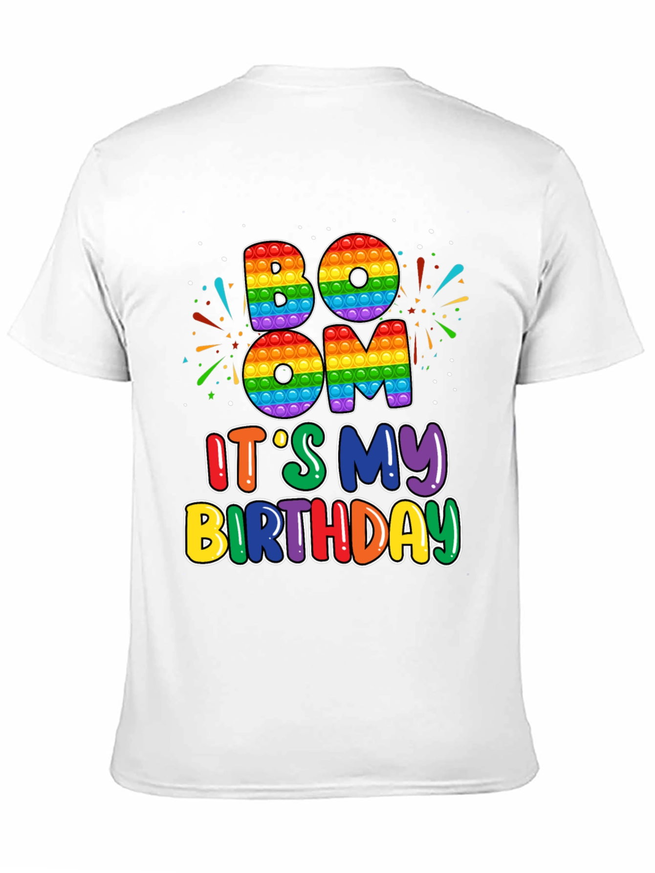 BOOM Its My Birthday T-Shirt - Rainbow Pop Design