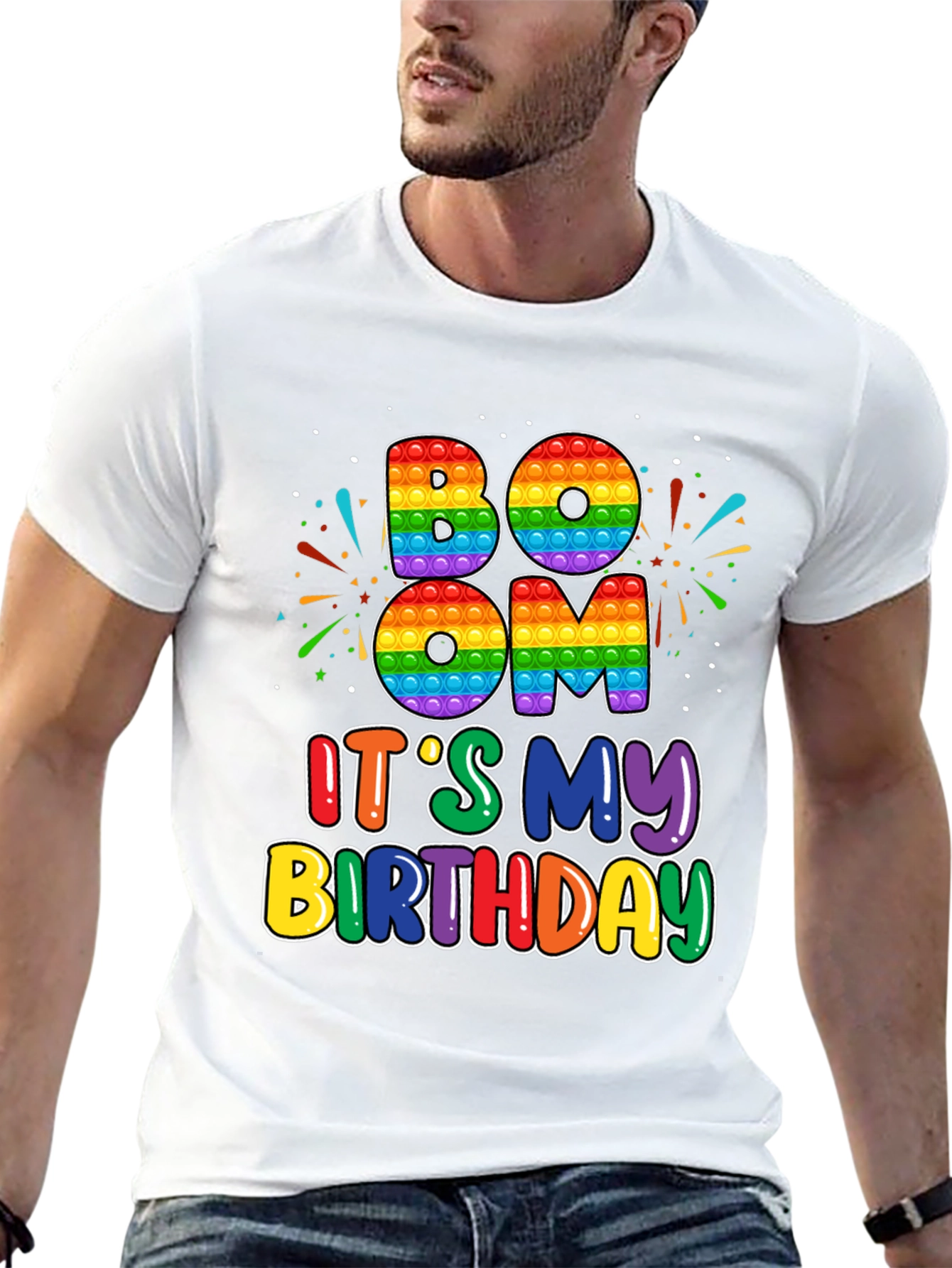 BOOM Its My Birthday T-Shirt - Rainbow Pop Design
