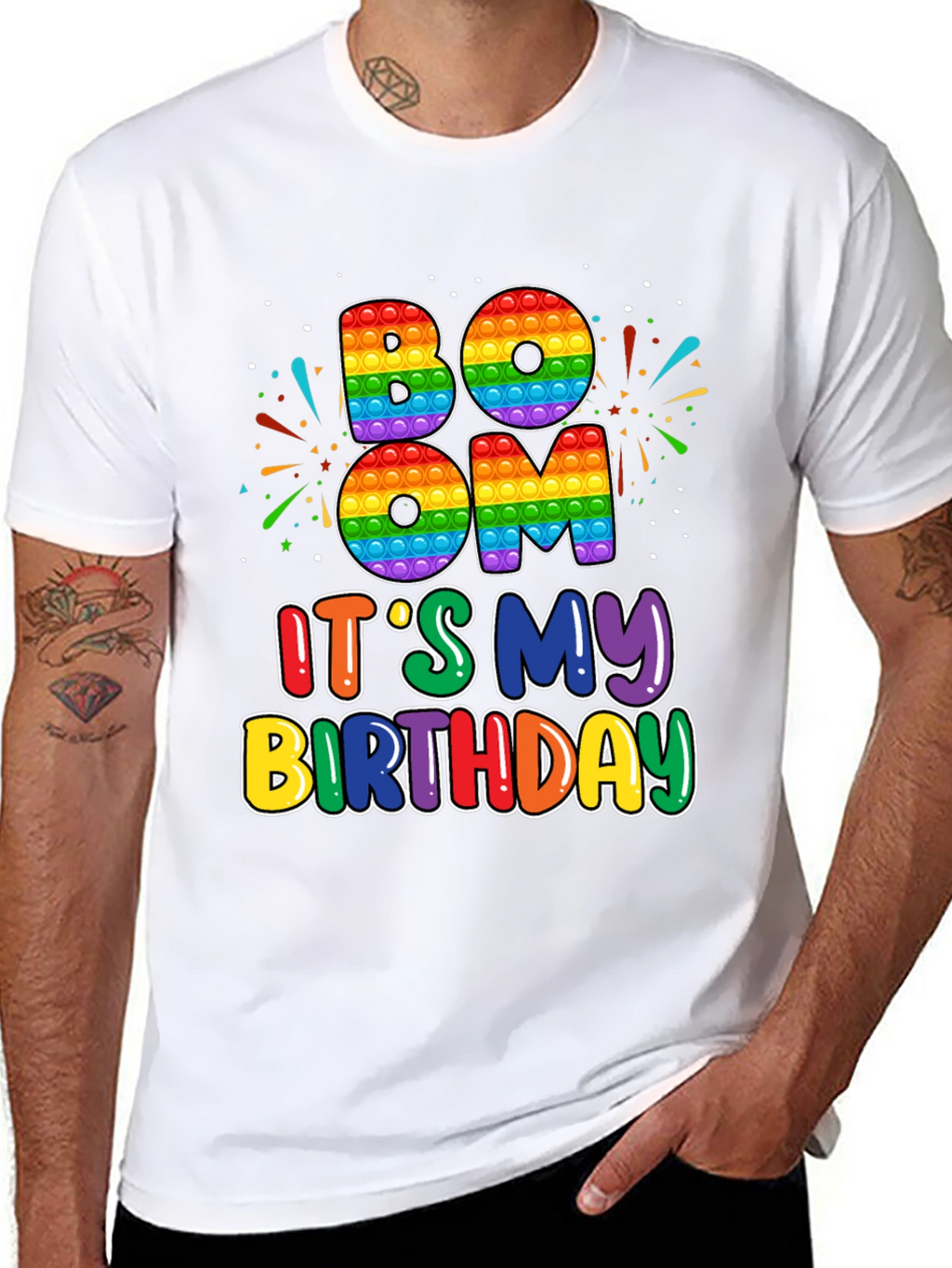 BOOM Its My Birthday T-Shirt - Rainbow Pop Design