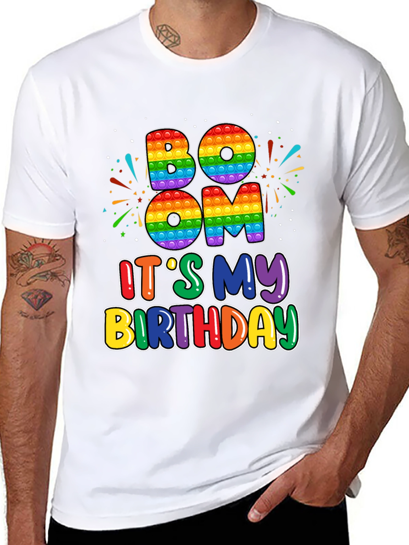 BOOM Its My Birthday T-Shirt - Rainbow Pop Design