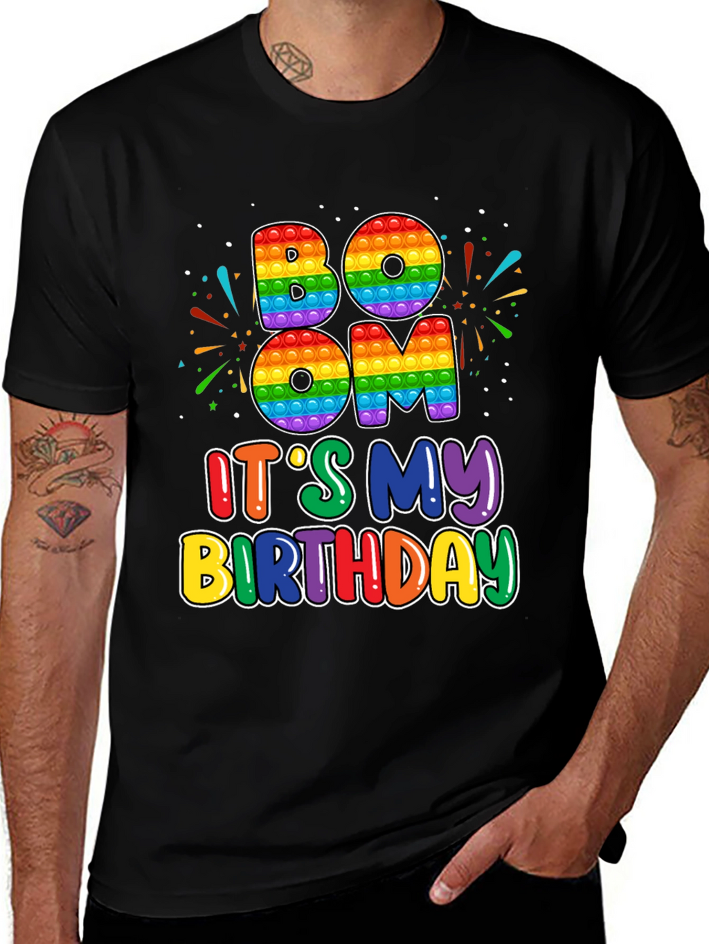 BOOM Its My Birthday T-Shirt - Rainbow Pop Design