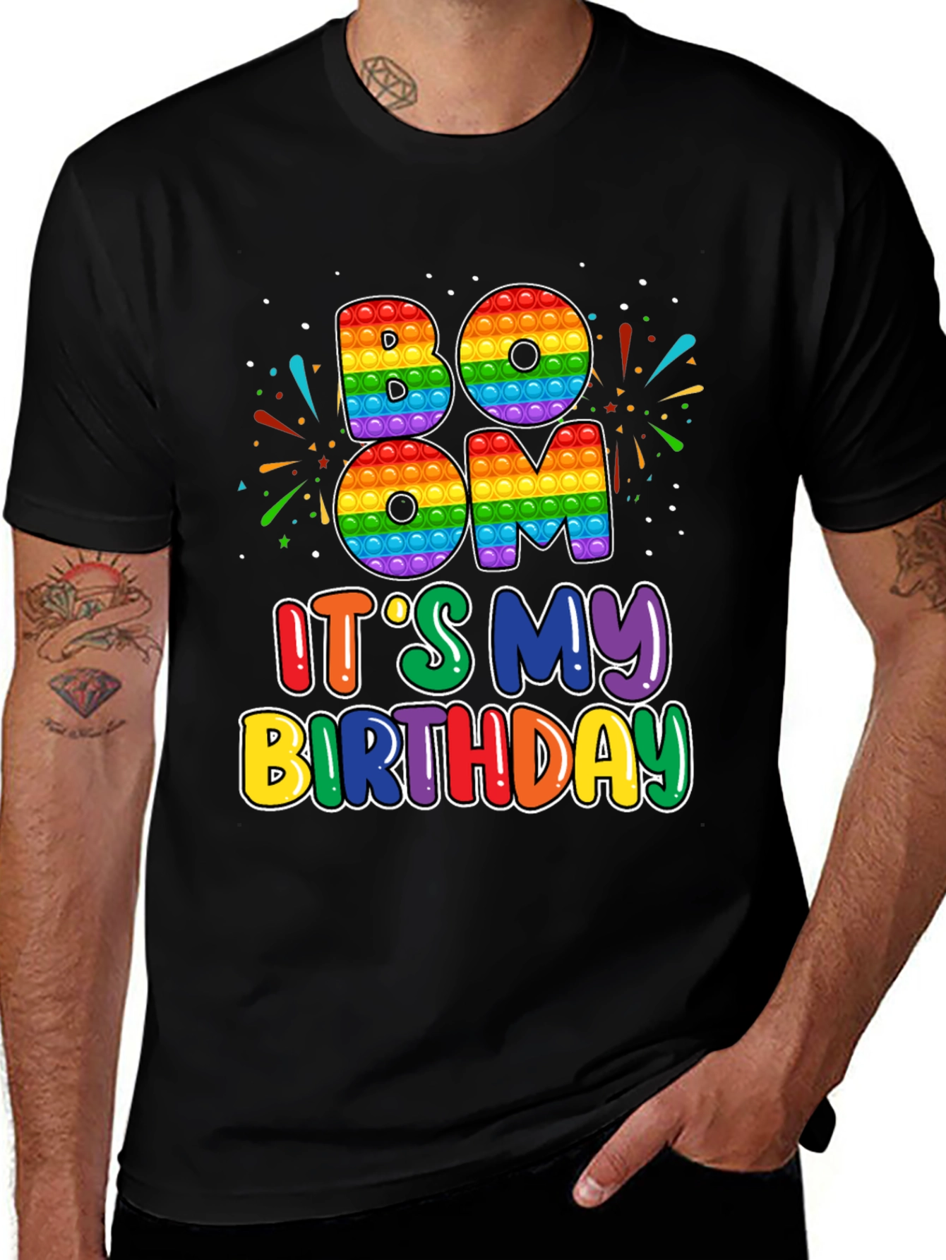 BOOM Its My Birthday T-Shirt - Rainbow Pop Design