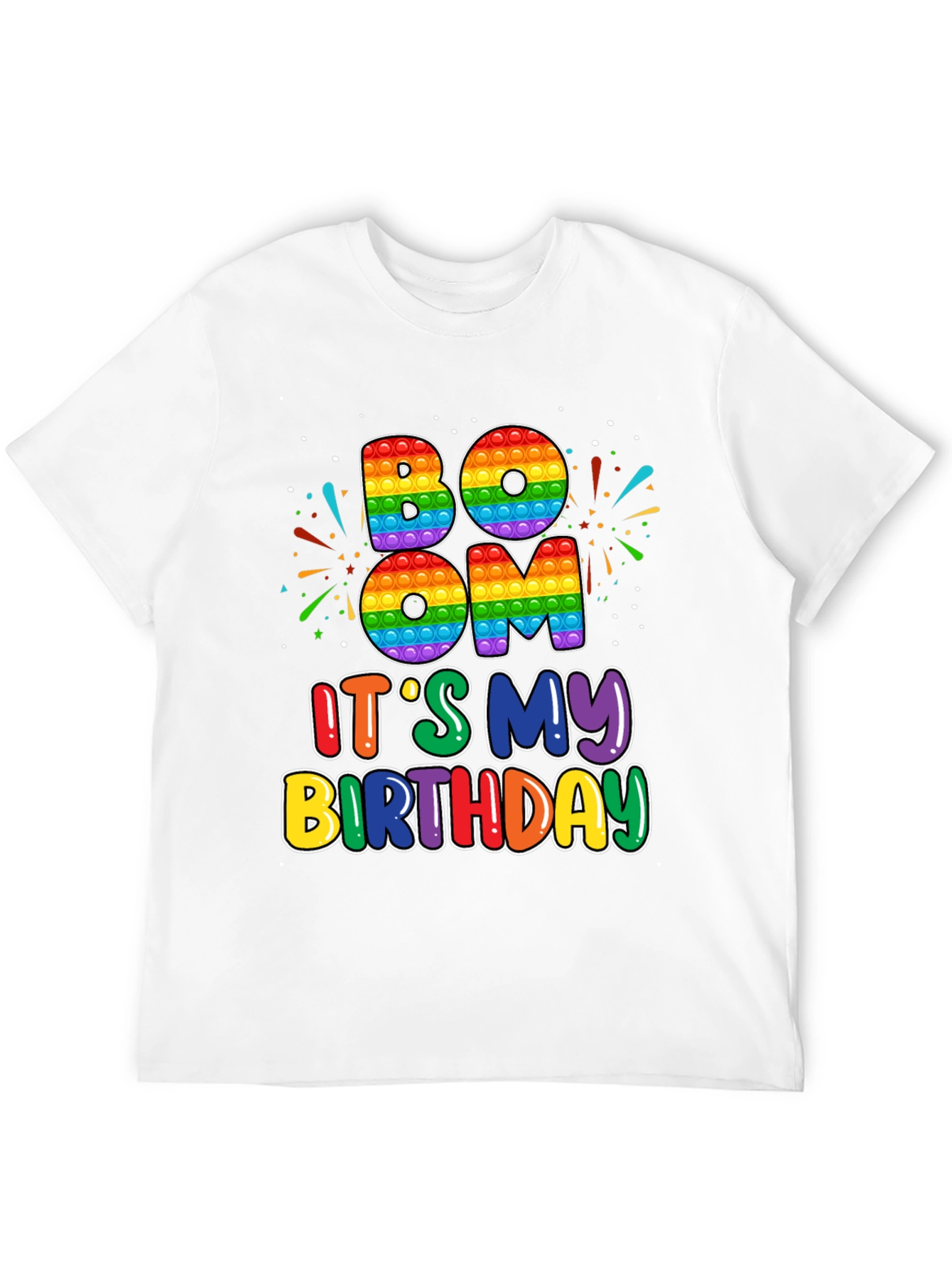 BOOM Its My Birthday T-Shirt - Rainbow Pop Design