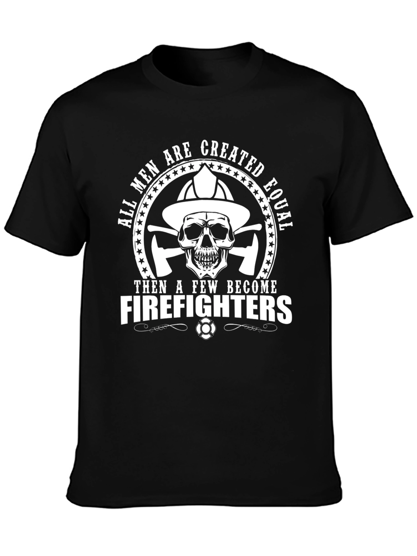 Firefighter Skull T-Shirt - All Men Created Equal Graphic Tee