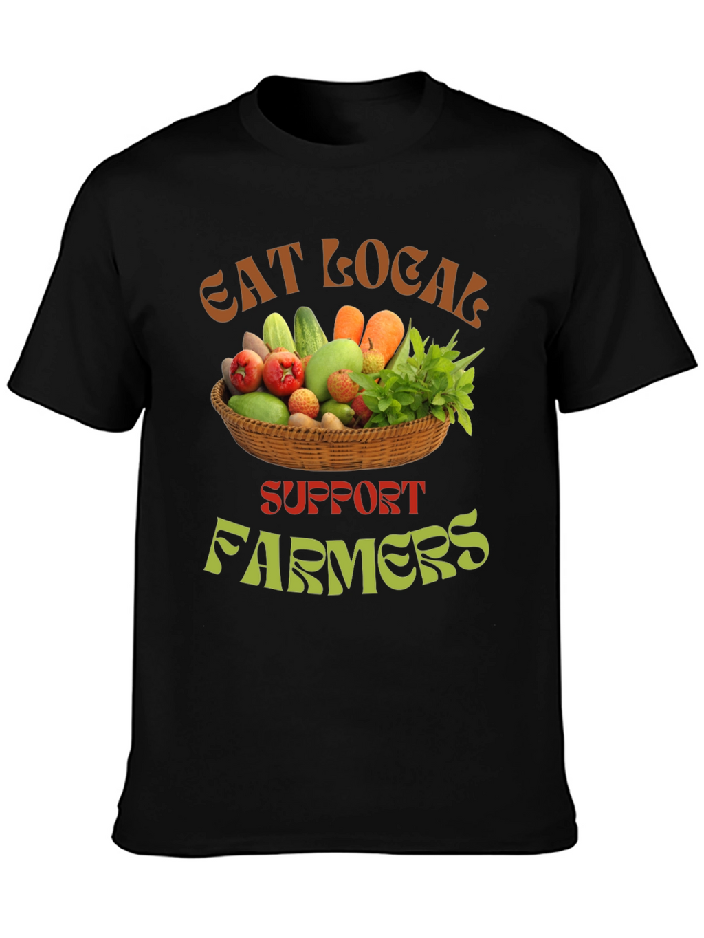 Eat Local Support Farmers Graphic T-Shirt