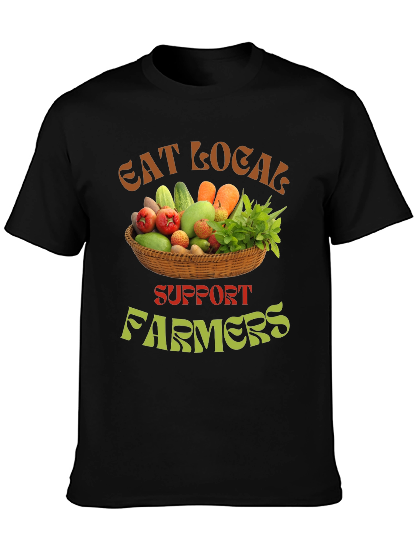 Eat Local Support Farmers Graphic T-Shirt