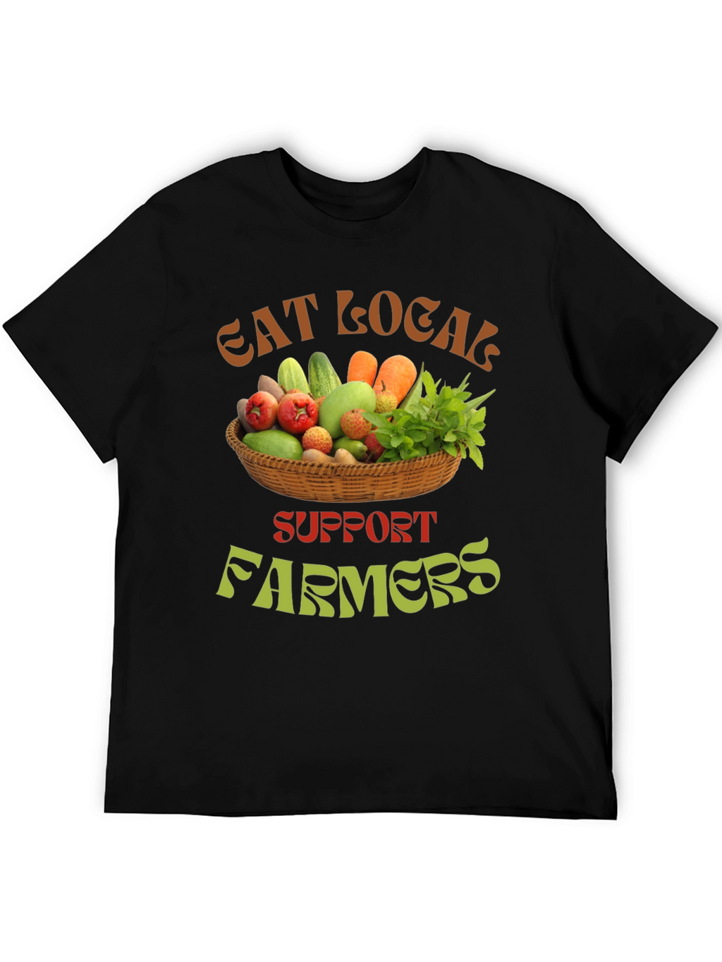 Eat Local Support Farmers Graphic T-Shirt