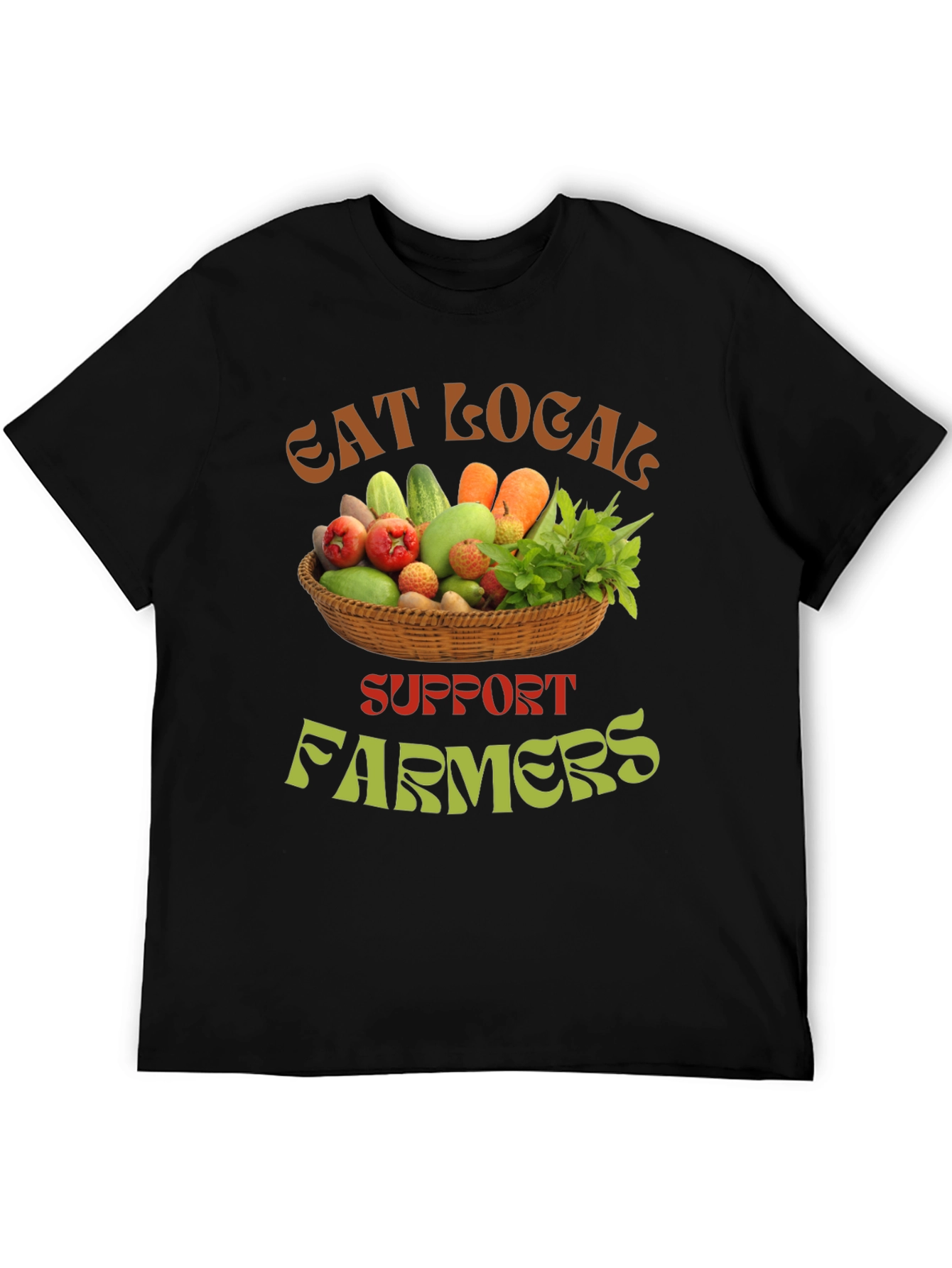 Eat Local Support Farmers Graphic T-Shirt
