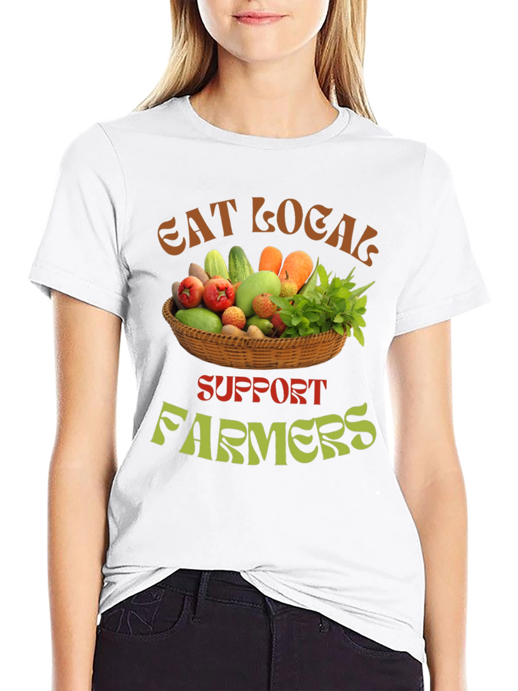 Eat Local Support Farmers Graphic T-Shirt