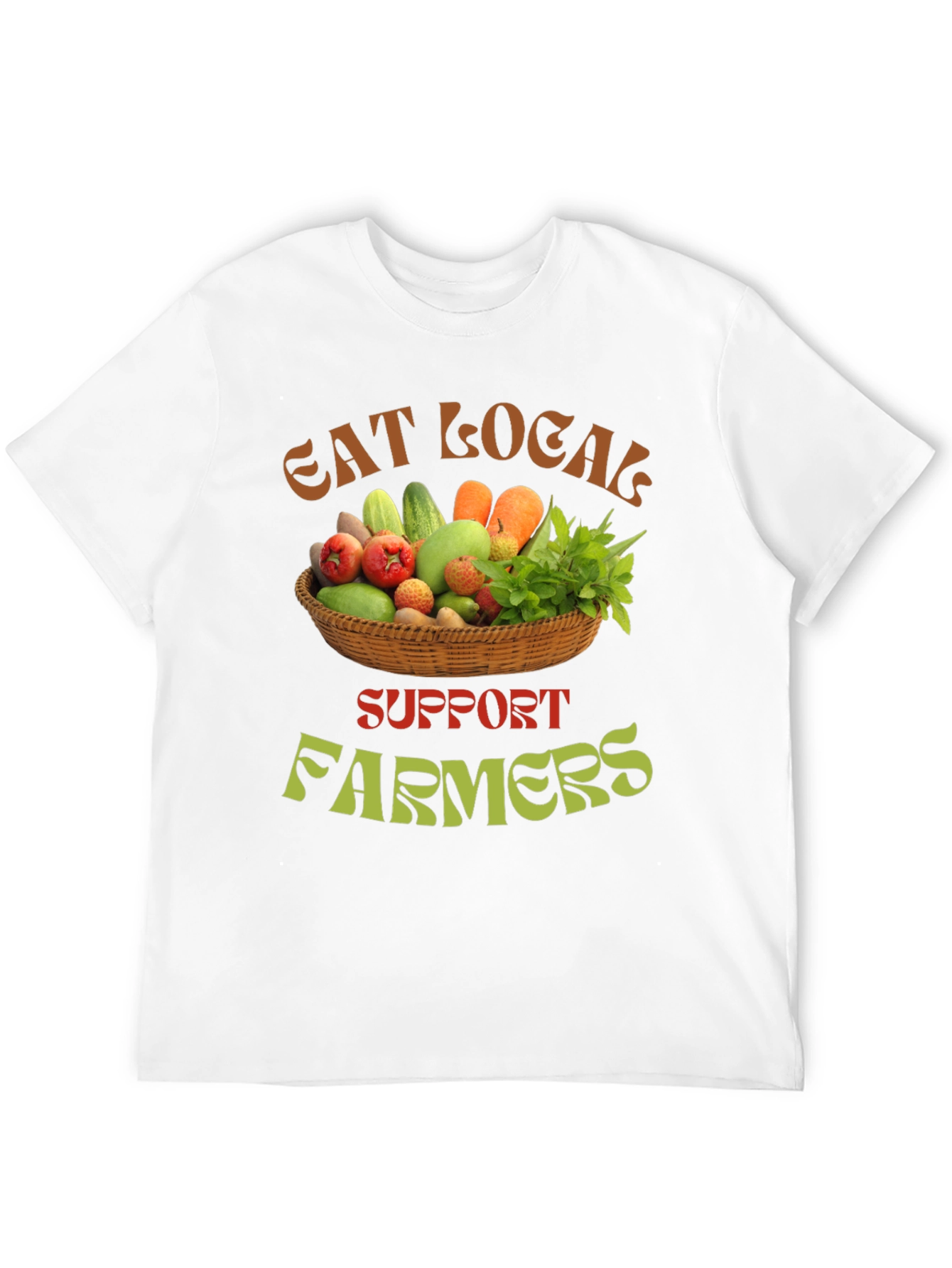 Eat Local Support Farmers Graphic T-Shirt
