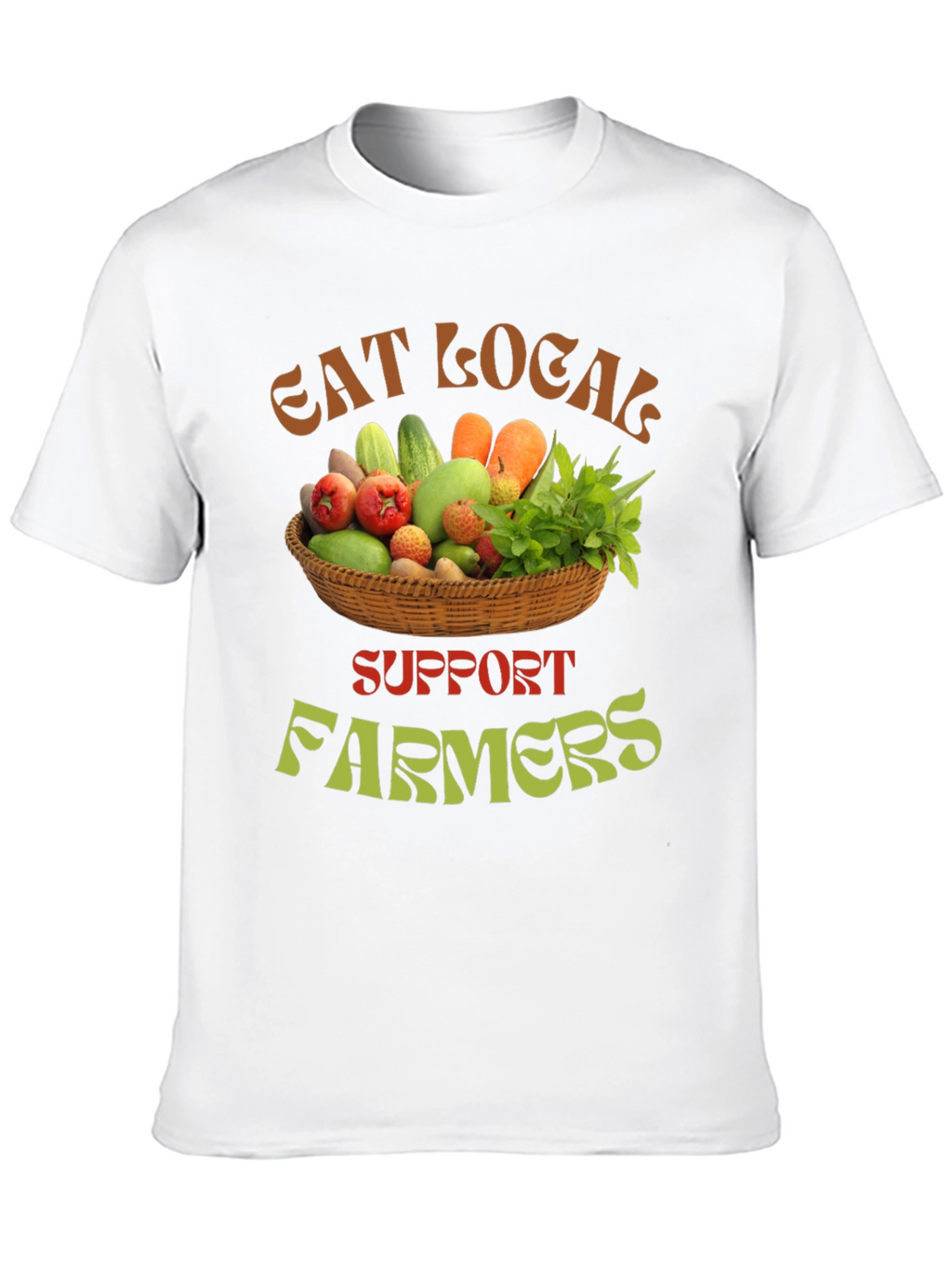 Eat Local Support Farmers Graphic T-Shirt
