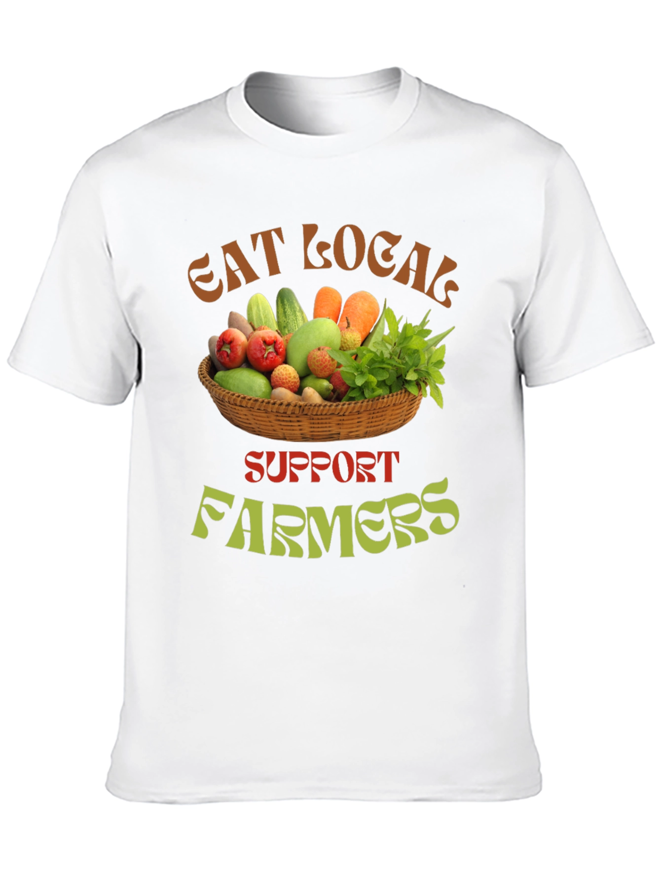 Eat Local Support Farmers Graphic T-Shirt