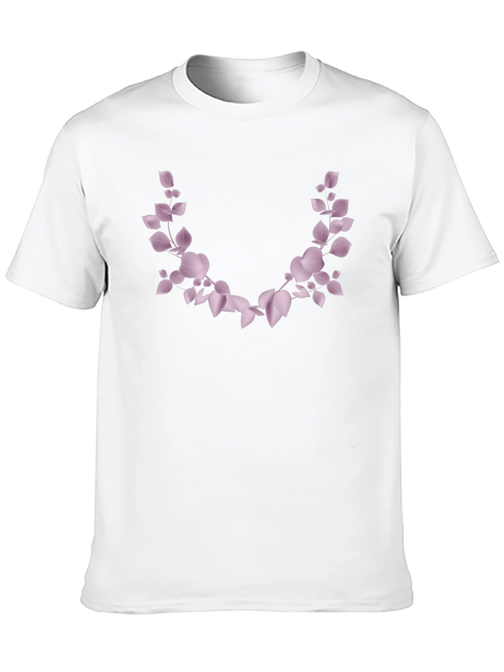 Mens Black T-Shirt with Floral Leaf Design