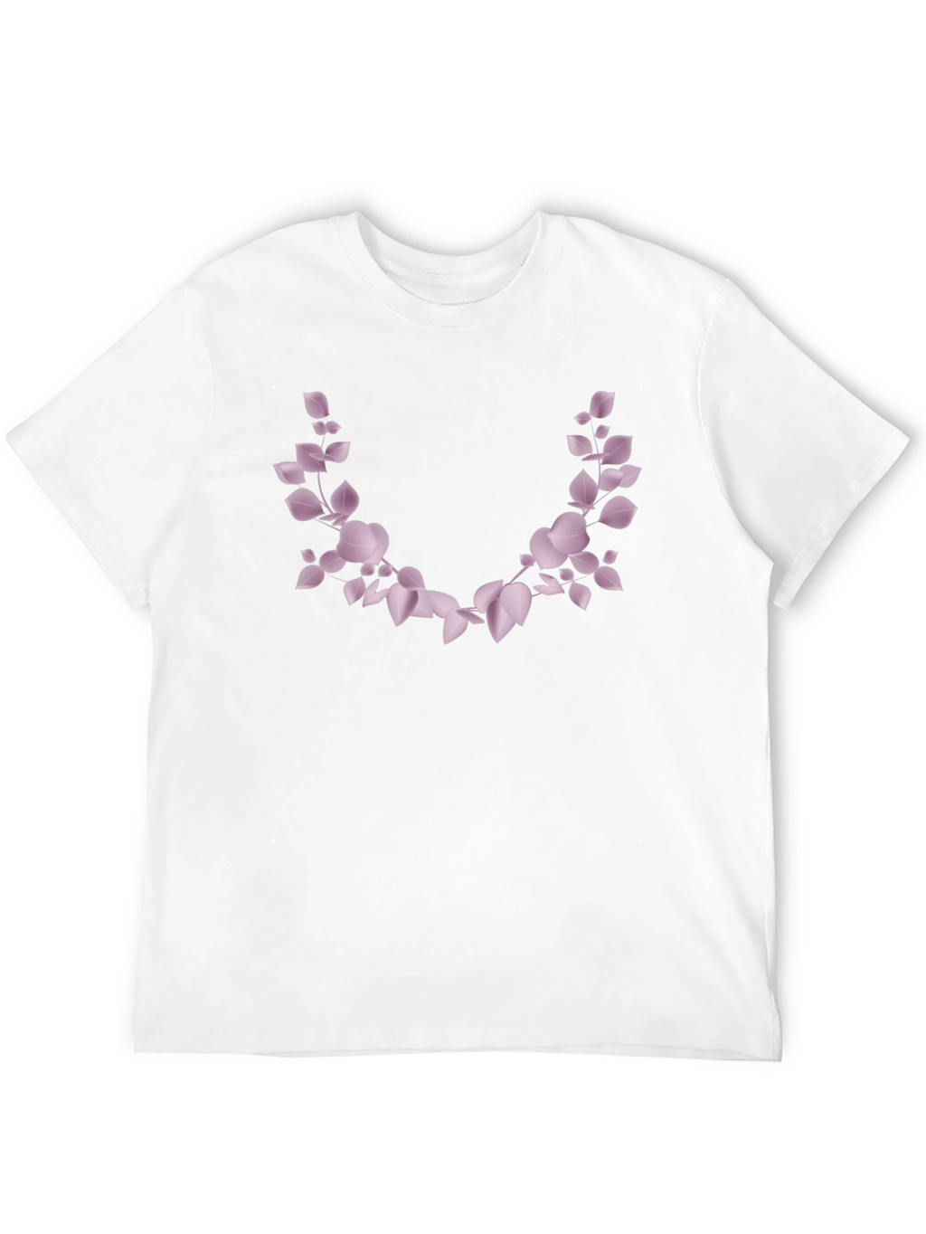 Mens Black T-Shirt with Floral Leaf Design