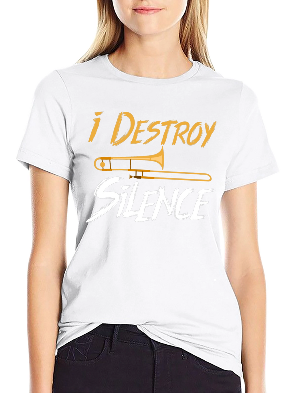 I Destroy Silence Trombone Musician T-Shirt