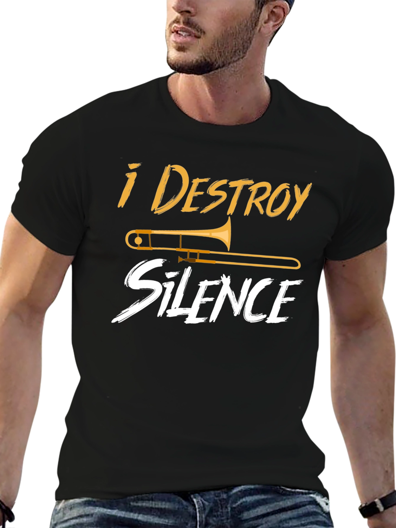 I Destroy Silence Trombone Musician T-Shirt
