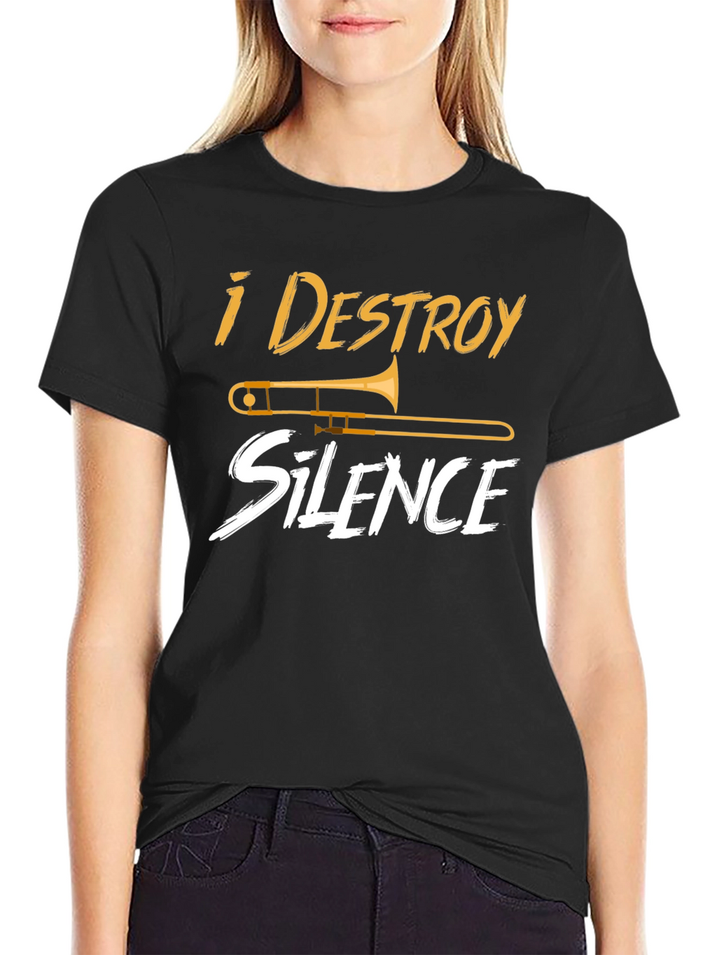 I Destroy Silence Trombone Musician T-Shirt