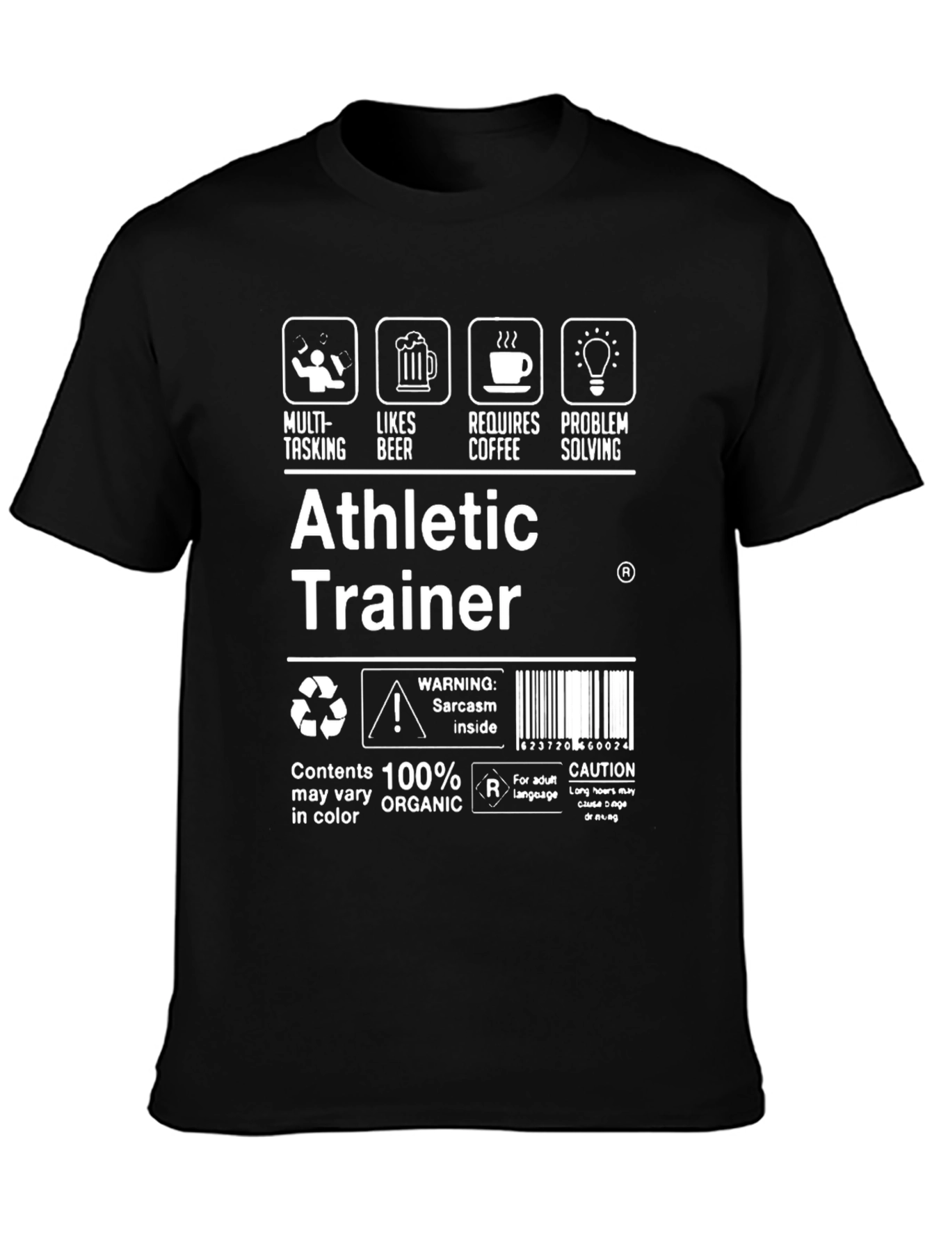 Athletic Trainer T-Shirt: Multi-Tasking Coffee Beer Problem Solving