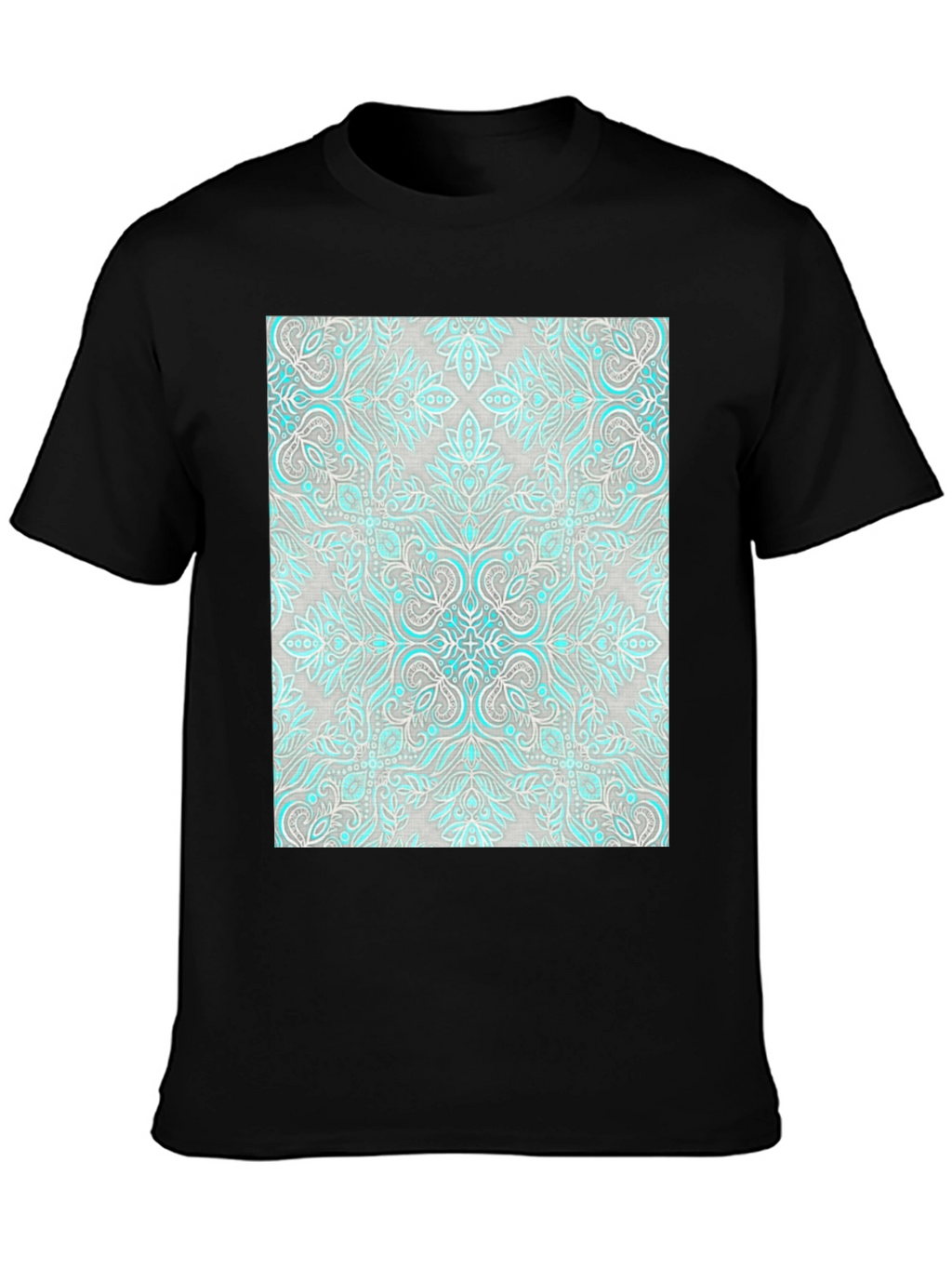 Patterned Graphic Tee - Black Casual Shirt