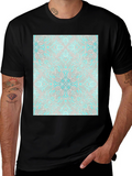 Patterned Graphic Tee - Black Casual Shirt