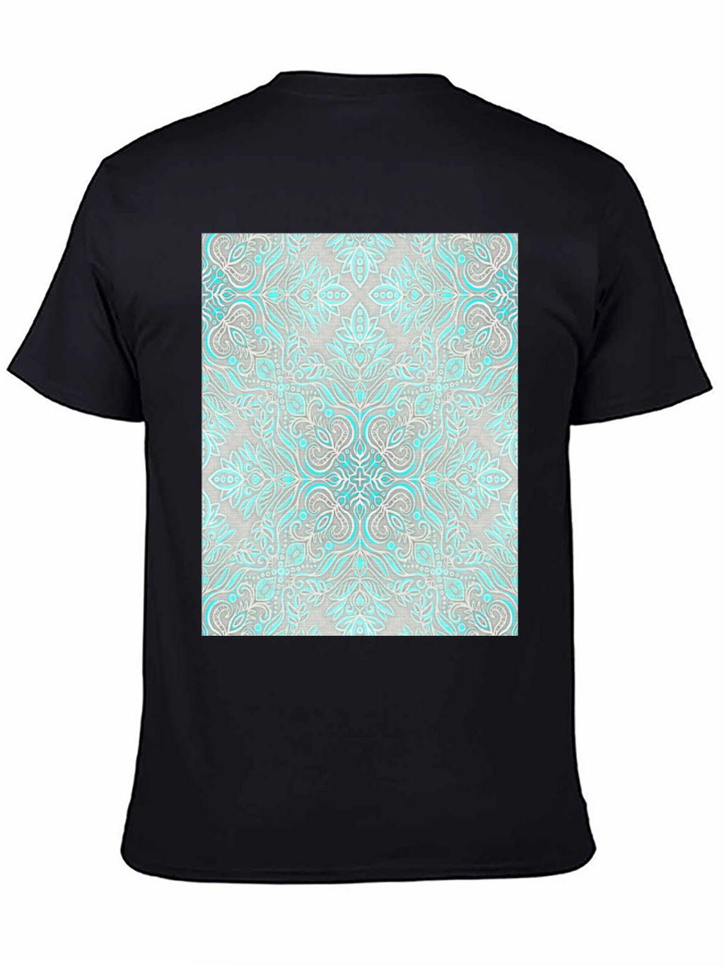 Patterned Graphic Tee - Black Casual Shirt