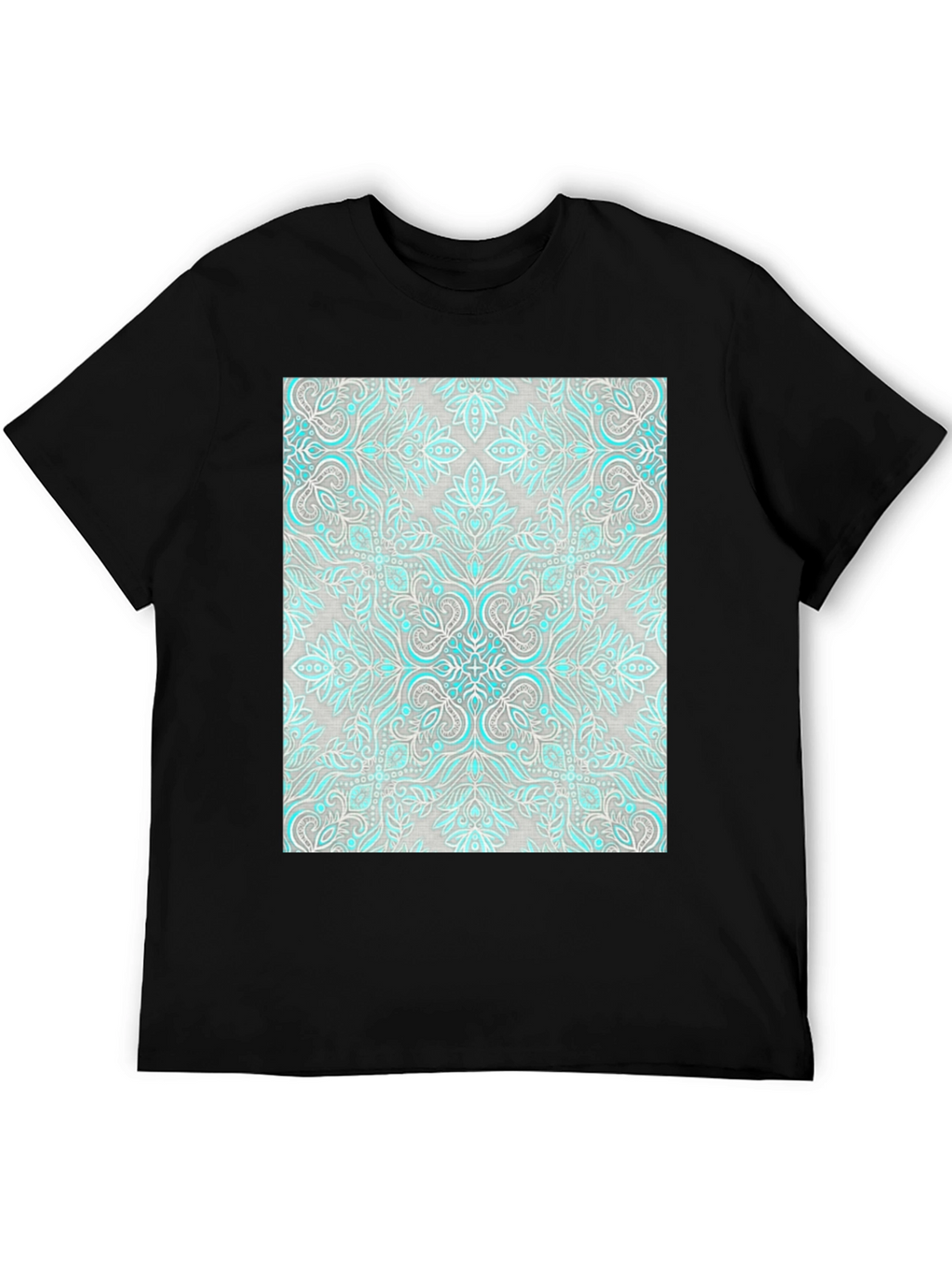 Patterned Graphic Tee - Black Casual Shirt